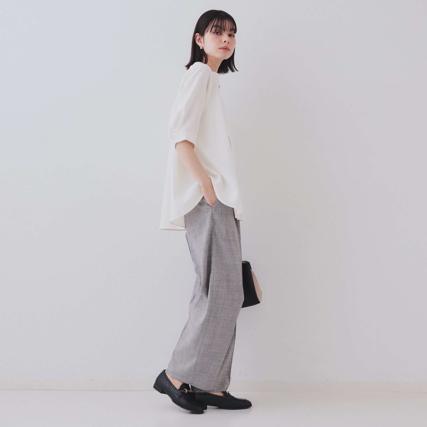 OPAQUE.CLIP「タックスキッパーブラウス【洗濯機洗い可】」|シャツ・ブラウス|