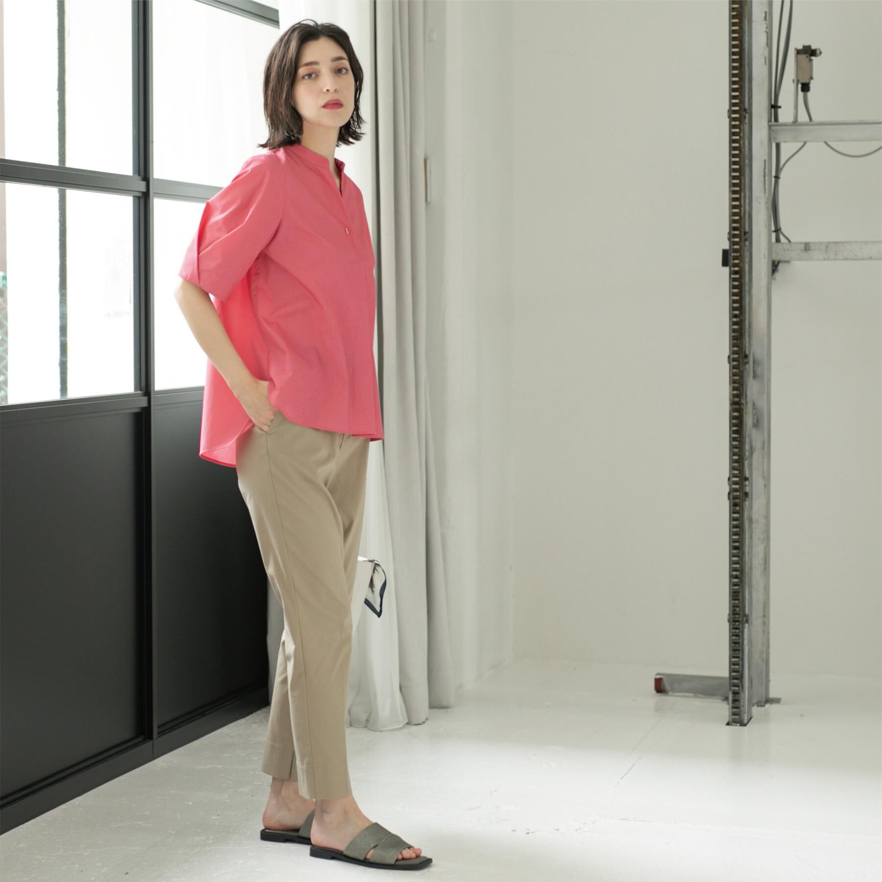 OPAQUE.CLIP「麻混ハイストレッチイージースティックパンツ【洗濯機洗い可】」|その他|