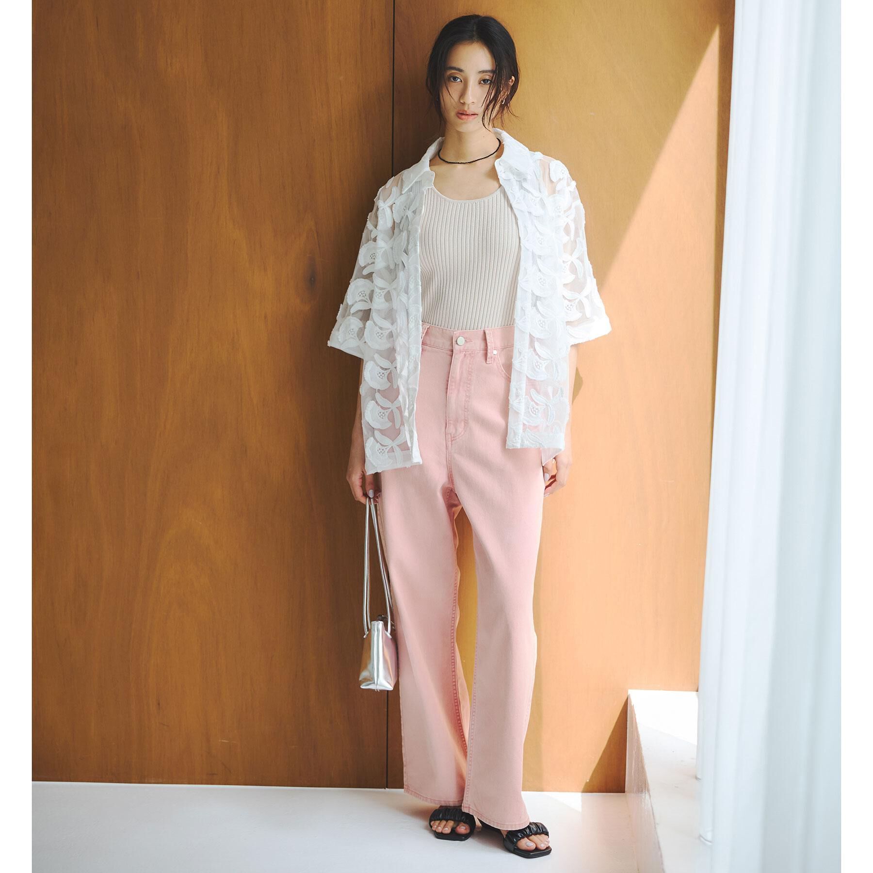 OPAQUE.CLIP「3Dフラワーレースシャツ【洗える】」|シャツ・ブラウス|