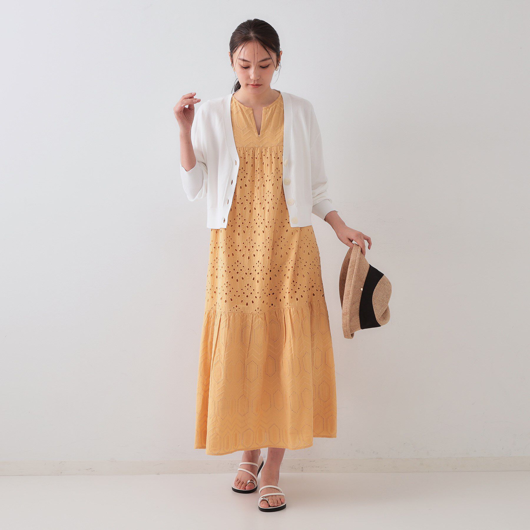 OPAQUE.CLIP「UV Vネックニットカーディガン【接触冷感/洗濯機洗い可/抗ピル】」|カーディガン|