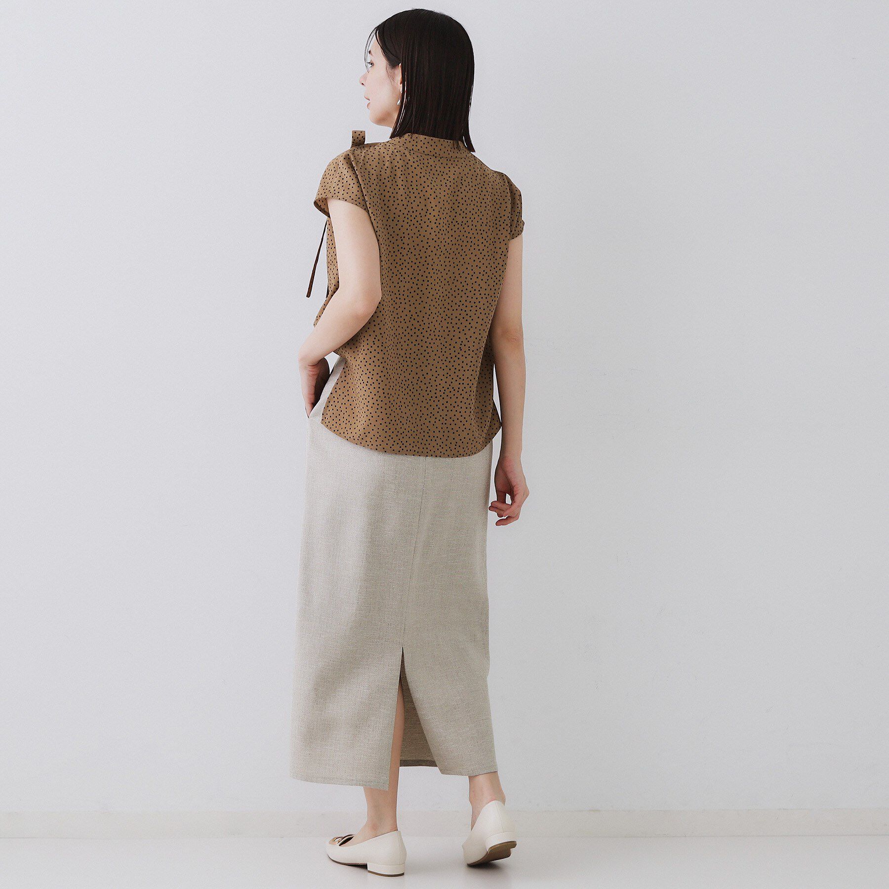 OPAQUE.CLIP「ラッピングボウタイドットブラウス【洗濯機洗い可】」|シャツ・ブラウス|