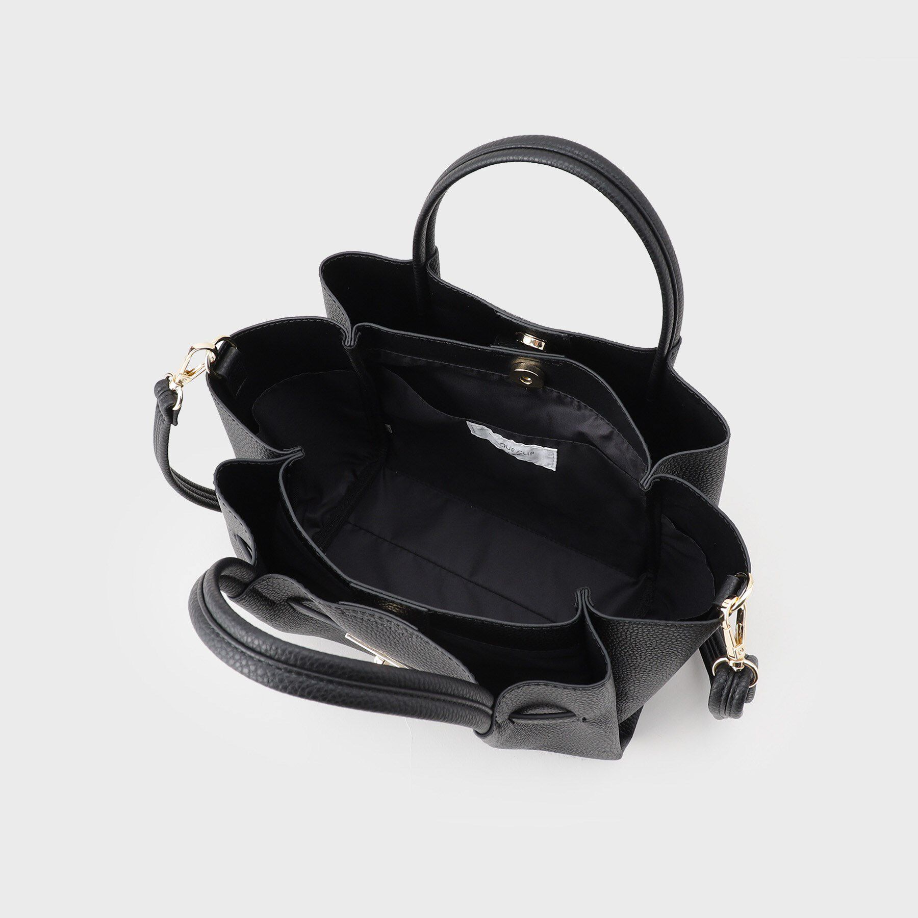 OPAQUE.CLIP「【軽量/2WAY/通勤対応】フロントベルトデザインミドルトートバッグ」|ショルダー・メッセンジャー|