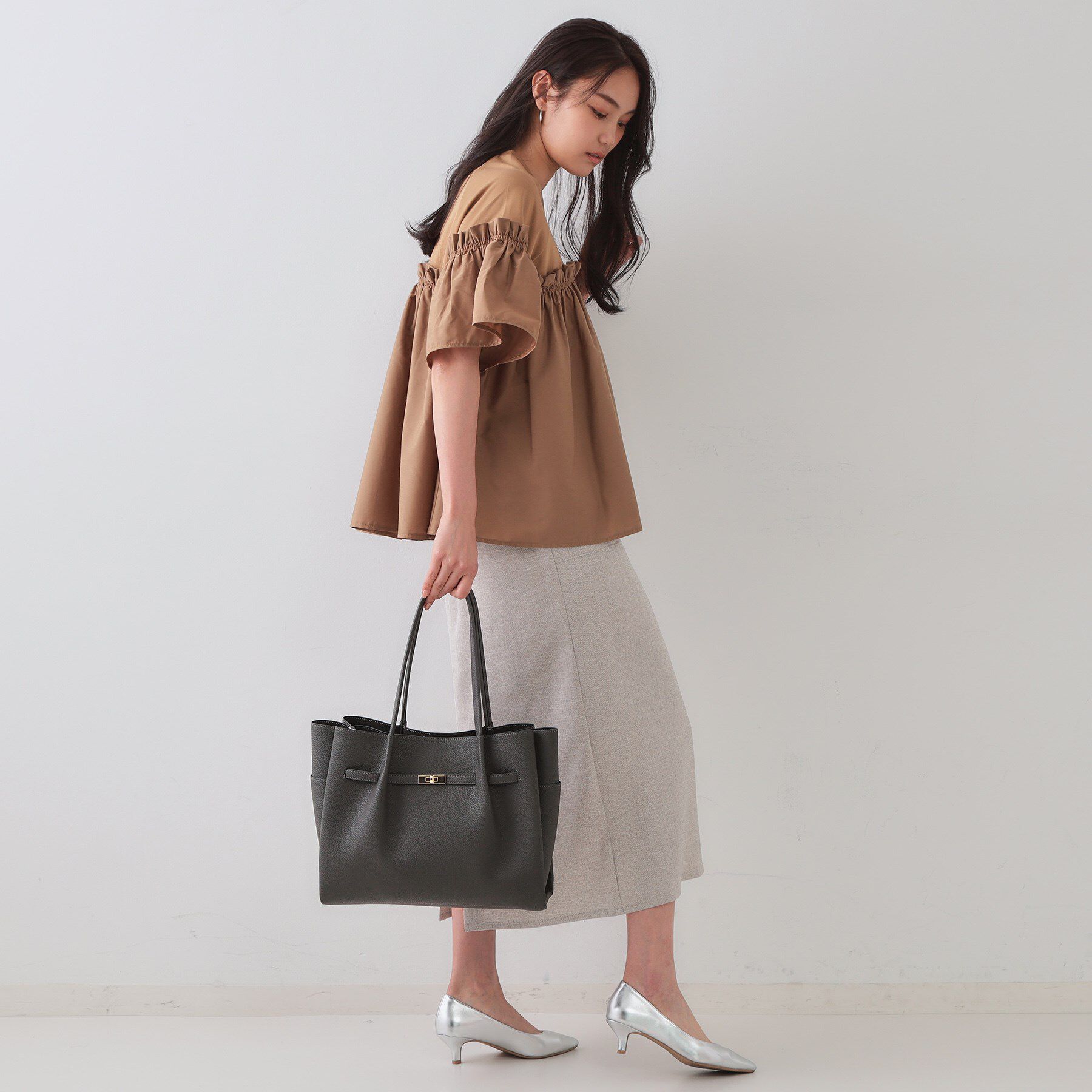OPAQUE.CLIP「【軽量/A4サイズ対応/通勤対応】フロントベルトデザイントートバッグ」|トートバッグ|