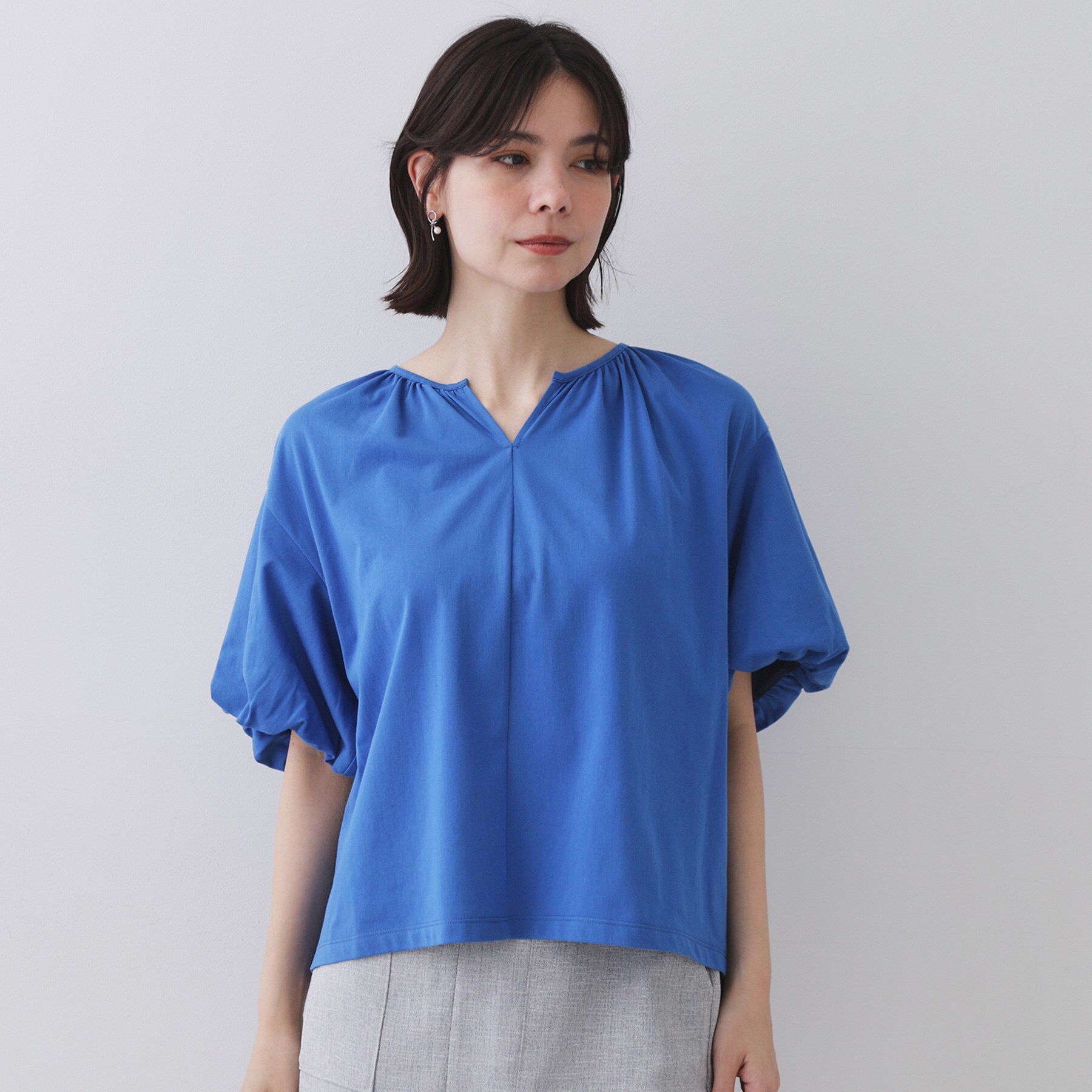 OPAQUE.CLIP「バルーンスリーブトップス/セットアップ対応【UVケア/接触冷感/洗濯機洗い可】」|Tシャツ・カットソー|