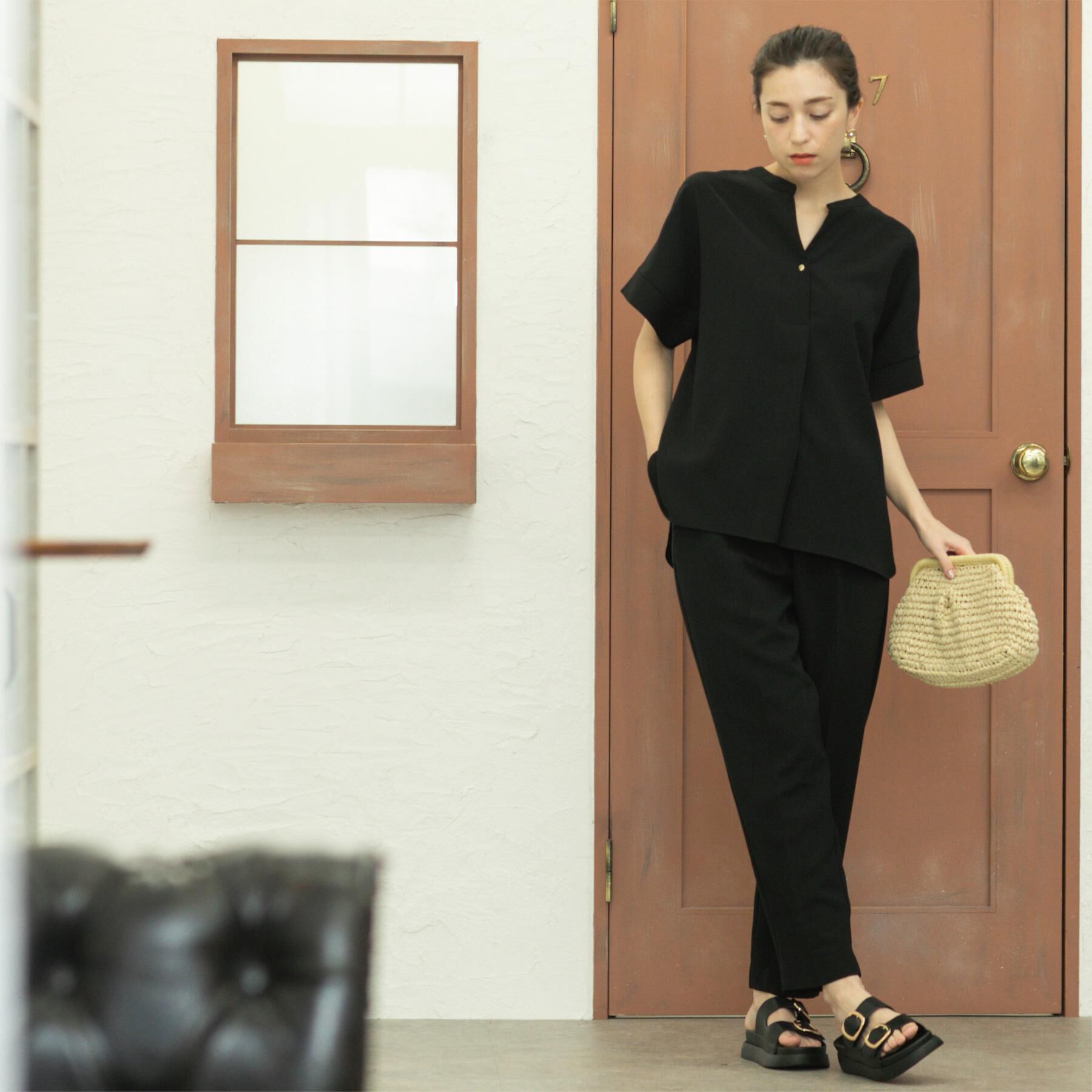 OPAQUE.CLIP「《丈が選べる/SS-LLサイズ》美脚ストレッチイージーテーパードパンツ/セットアップ対応【防シワ/洗」|その他|