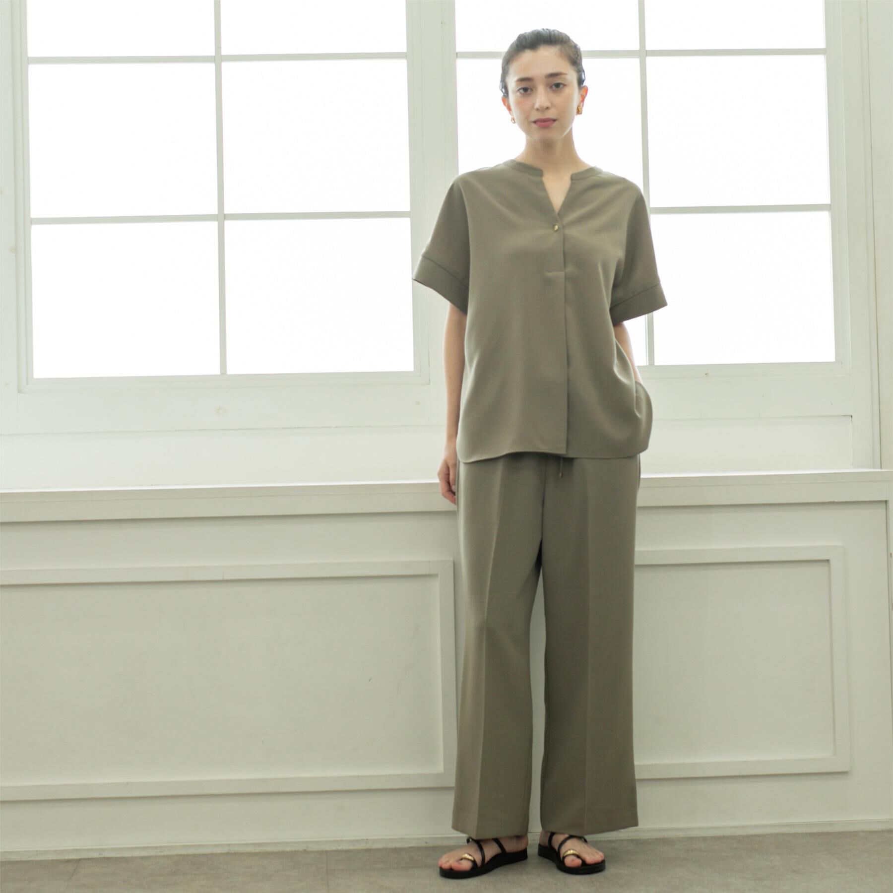 OPAQUE.CLIP「《丈が選べる/SS-LLサイズ》美脚ストレッチイージーワイドパンツ/セットアップ対応【防シワ/洗濯機」|その他|