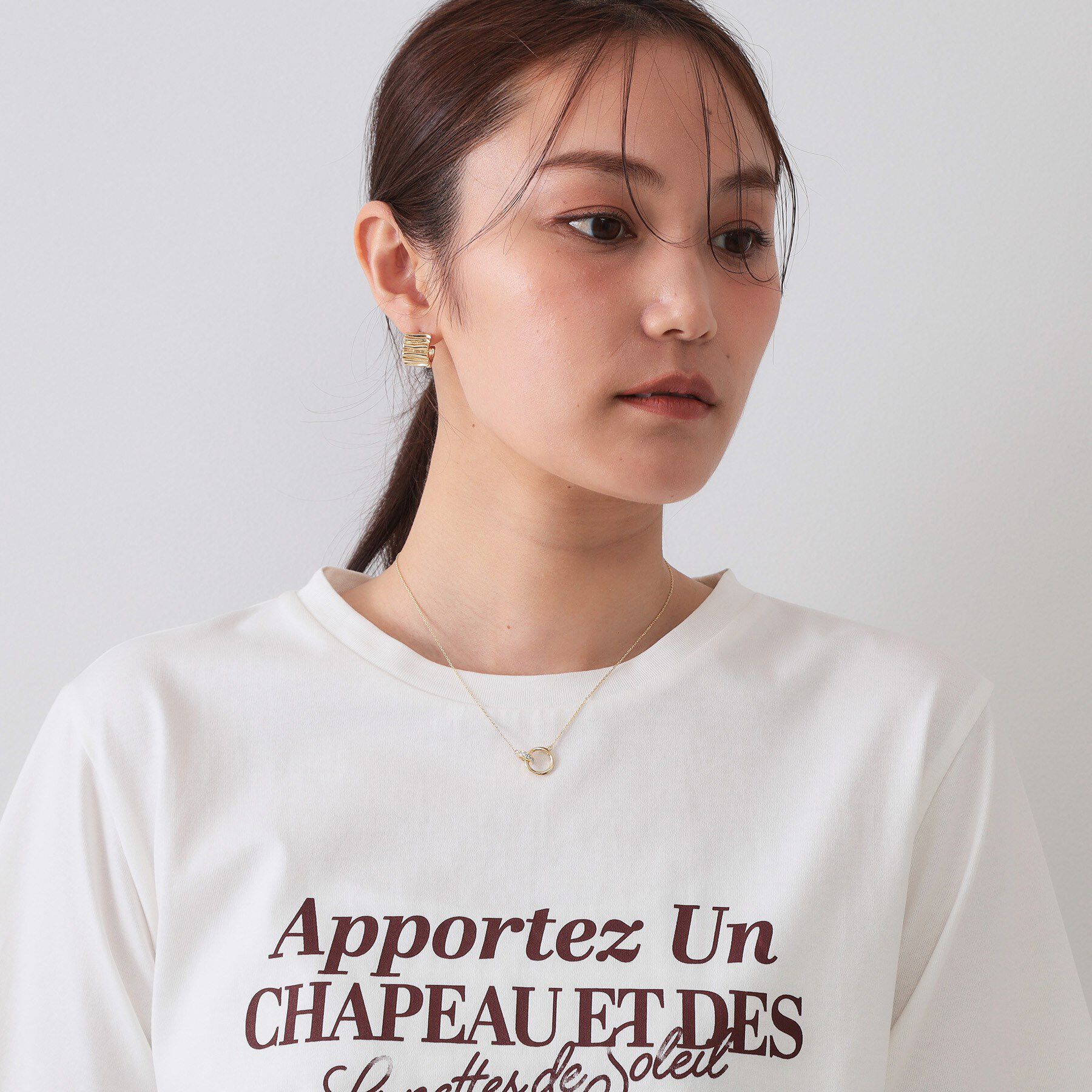 OPAQUE.CLIP「メタルダブルリングショートネックレス」|ネックレス|