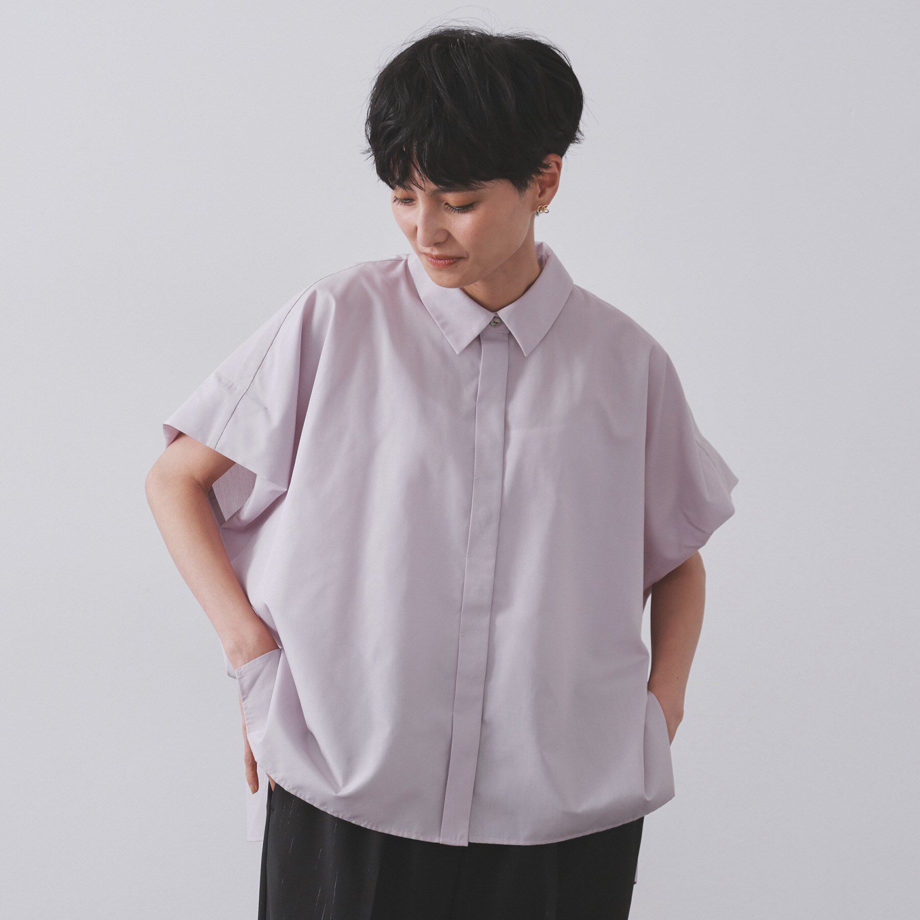 OPAQUE.CLIP「《andGIRL掲載》リラクシーシャツ【洗濯機洗い可】」|シャツ・ブラウス|