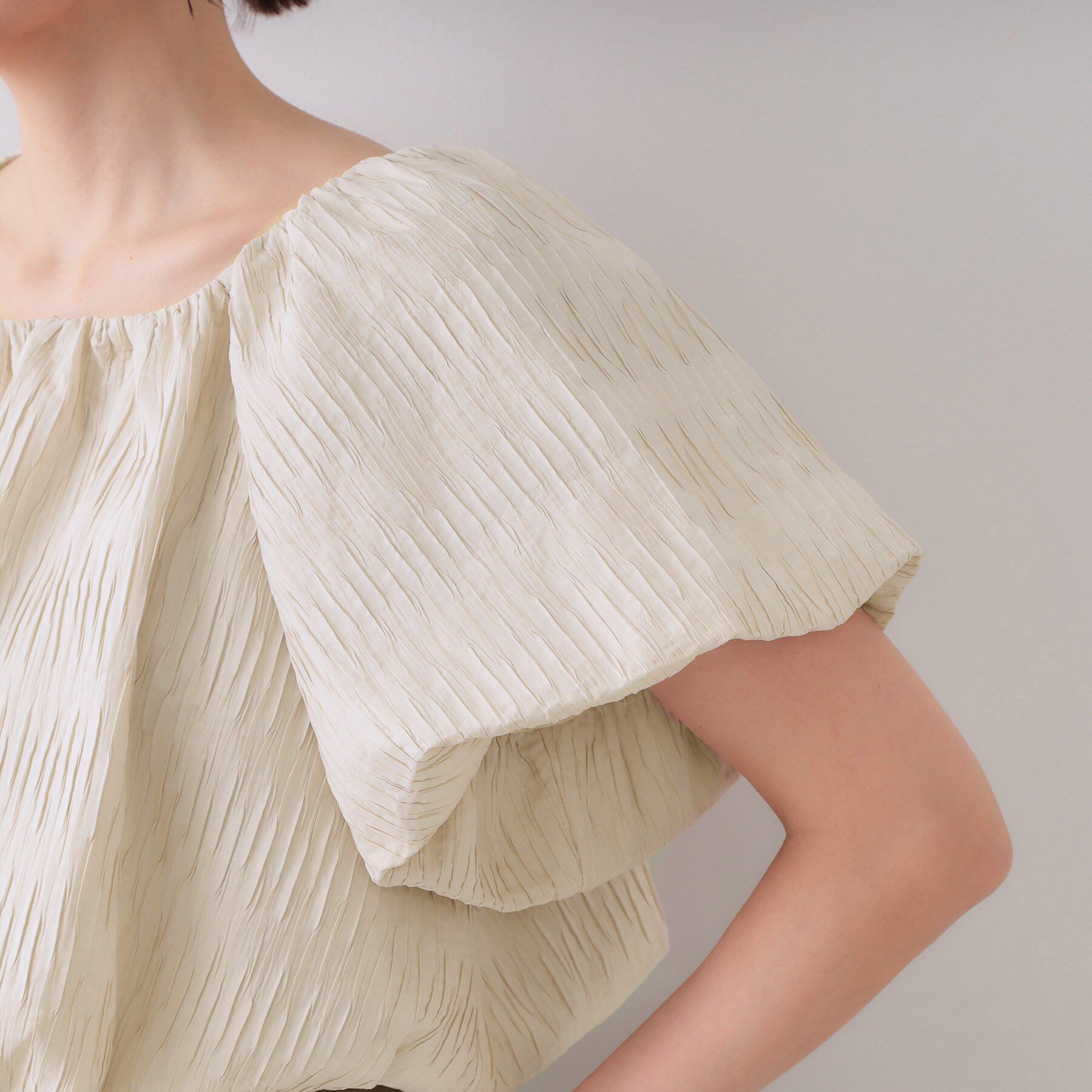 OPAQUE.CLIP「ふくれジャカードバルーンブラウス【洗濯機洗い可】」|シャツ・ブラウス|