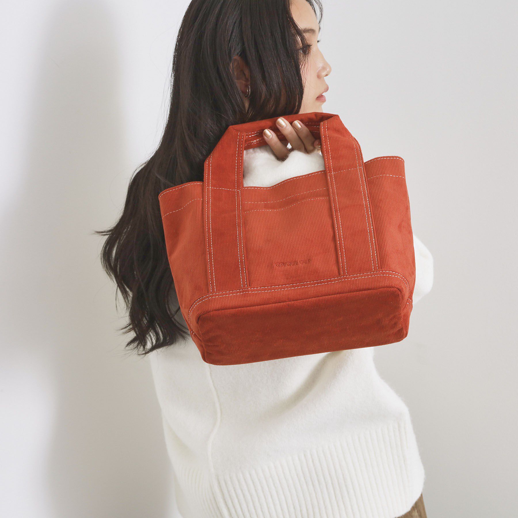 OPAQUE.CLIP「【2WAY／多ポケット】3層セパレートミドルトートバッグ」|トートバッグ|オレンジ(769)