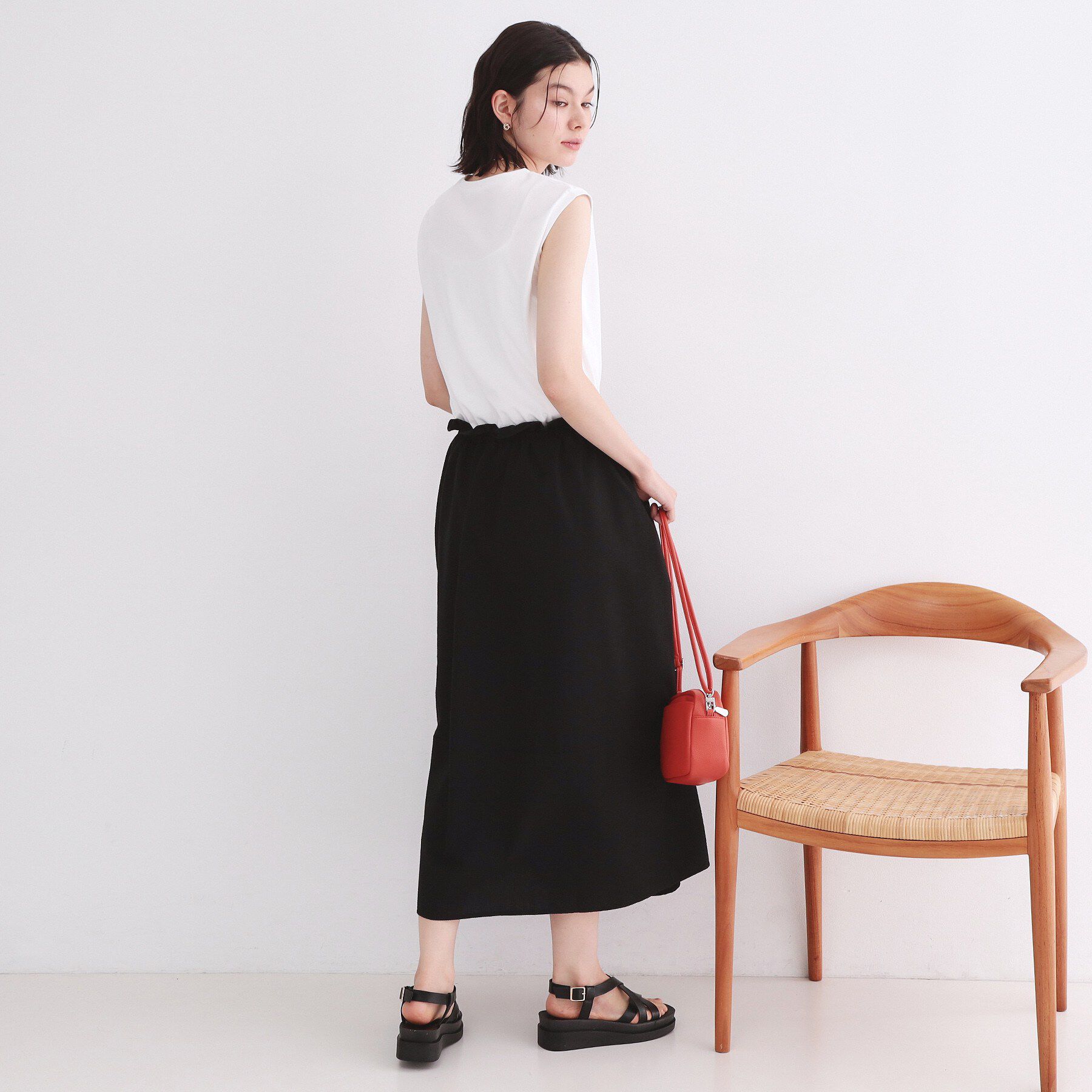 OPAQUE.CLIP「配色サッカードッキングワンピース【洗濯機洗い可】」|ワンピース|