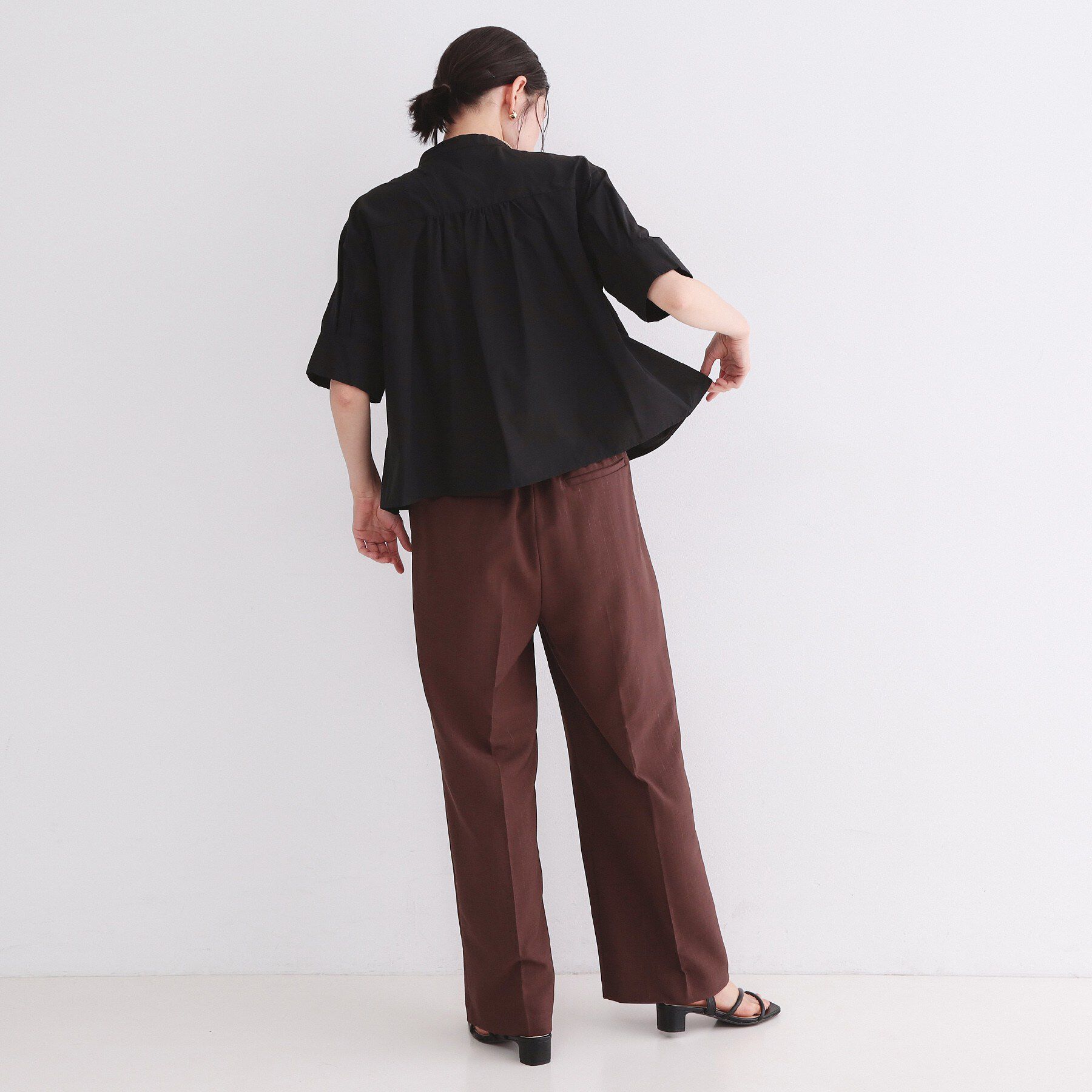 OPAQUE.CLIP「ピンタックフレアシャツ【洗濯機洗い可】」|シャツ・ブラウス|