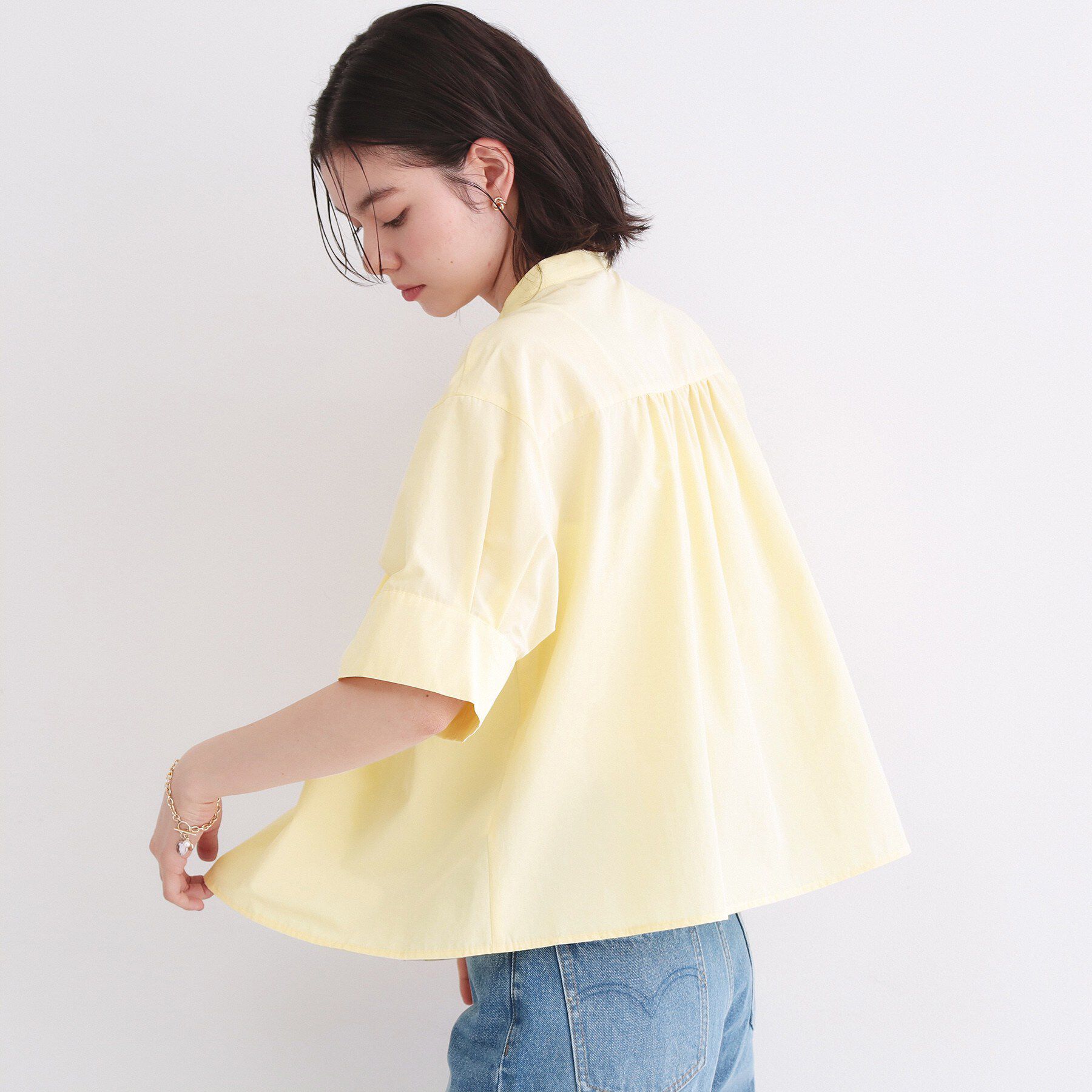 OPAQUE.CLIP「ピンタックフレアシャツ【洗濯機洗い可】」|シャツ・ブラウス|