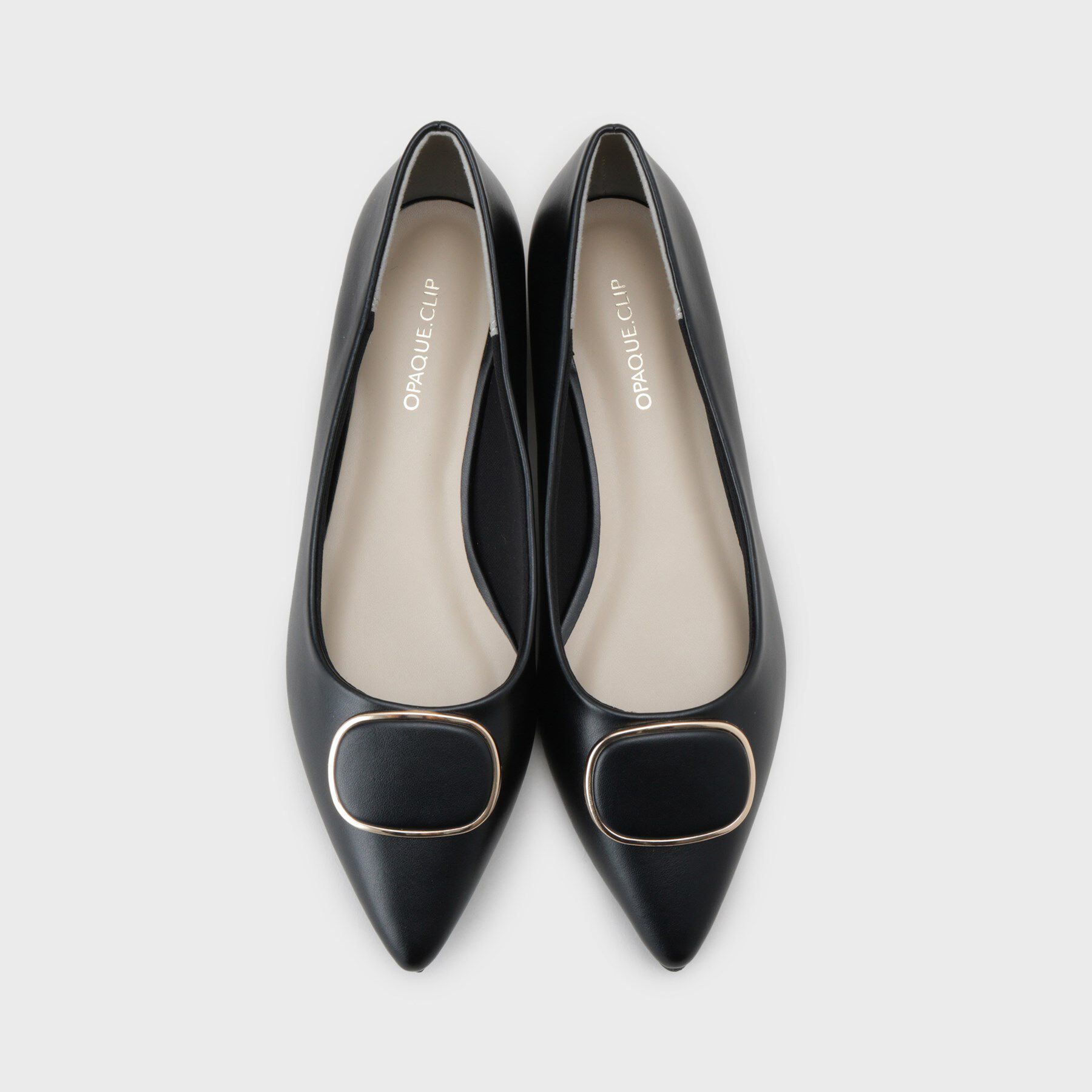 OPAQUE.CLIP「【抗菌防臭加工／通勤対応可能】デザインバックルポインテッドパンプス」|パンプス|