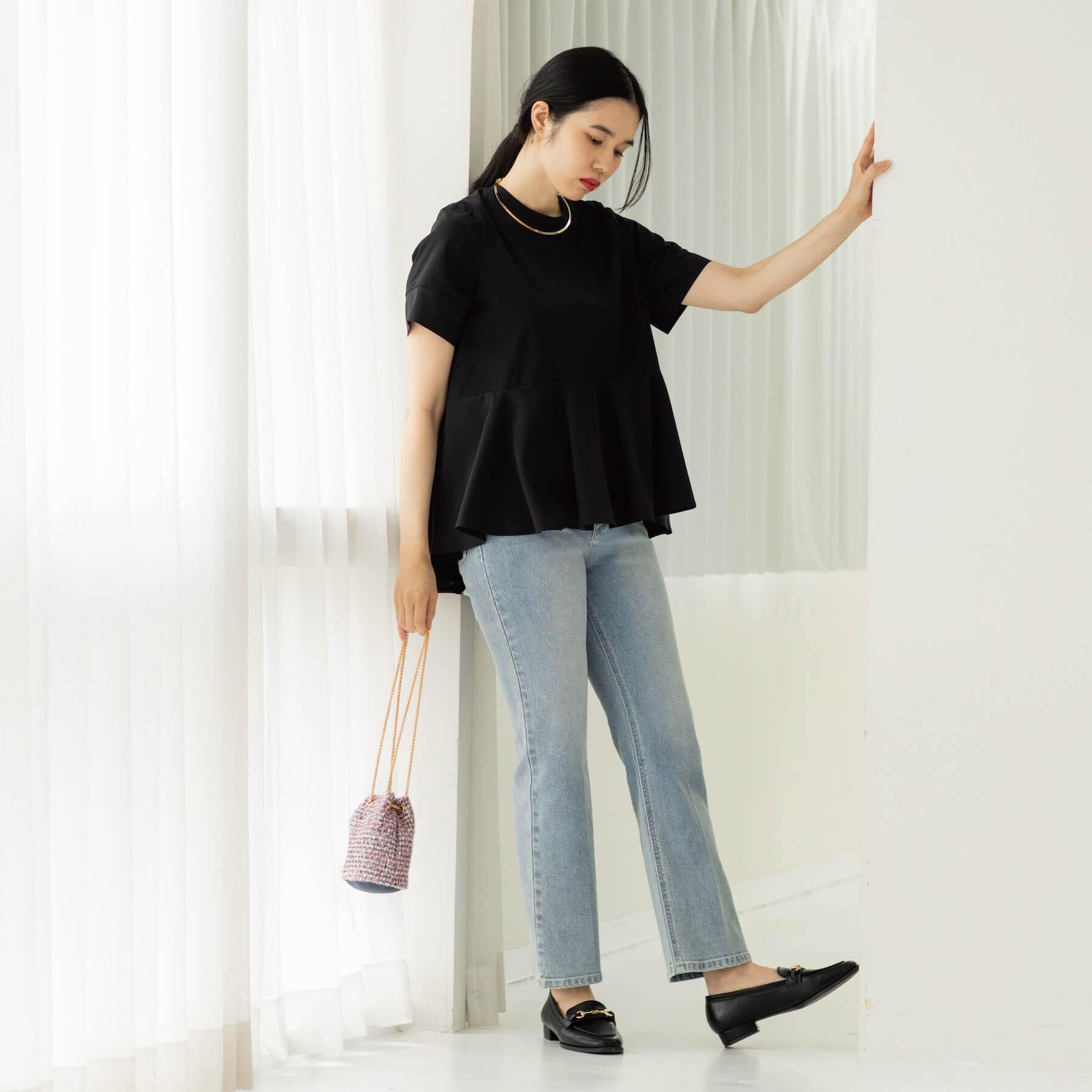 OPAQUE.CLIP「ストレッチセミフレアデニム【洗濯機洗い可】《SS-LLサイズ》」|デニム|