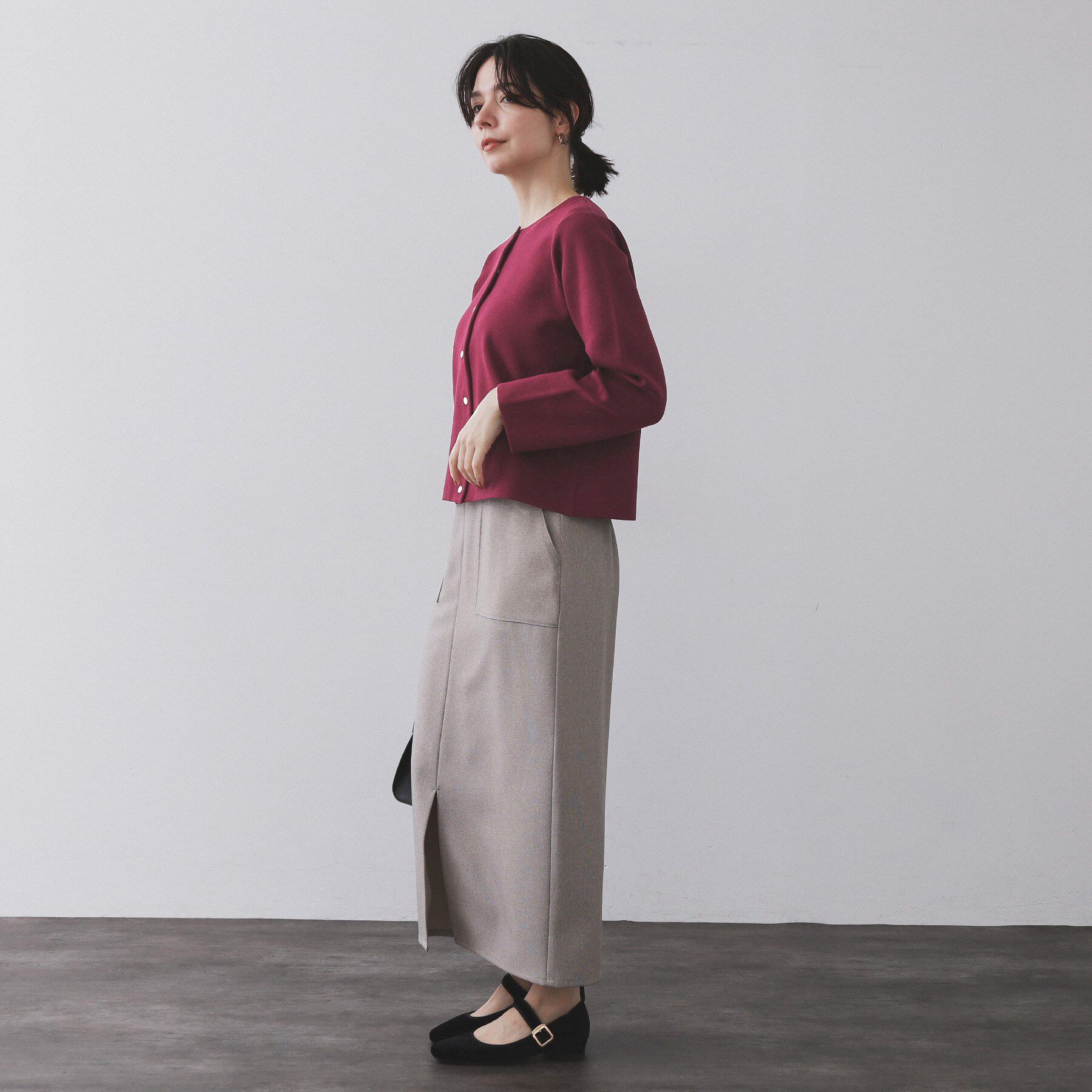 OPAQUE.CLIP「スナップボタンニットカーディガン【UVケア/洗濯機OK】《6col/S～LL》」|カーディガン|