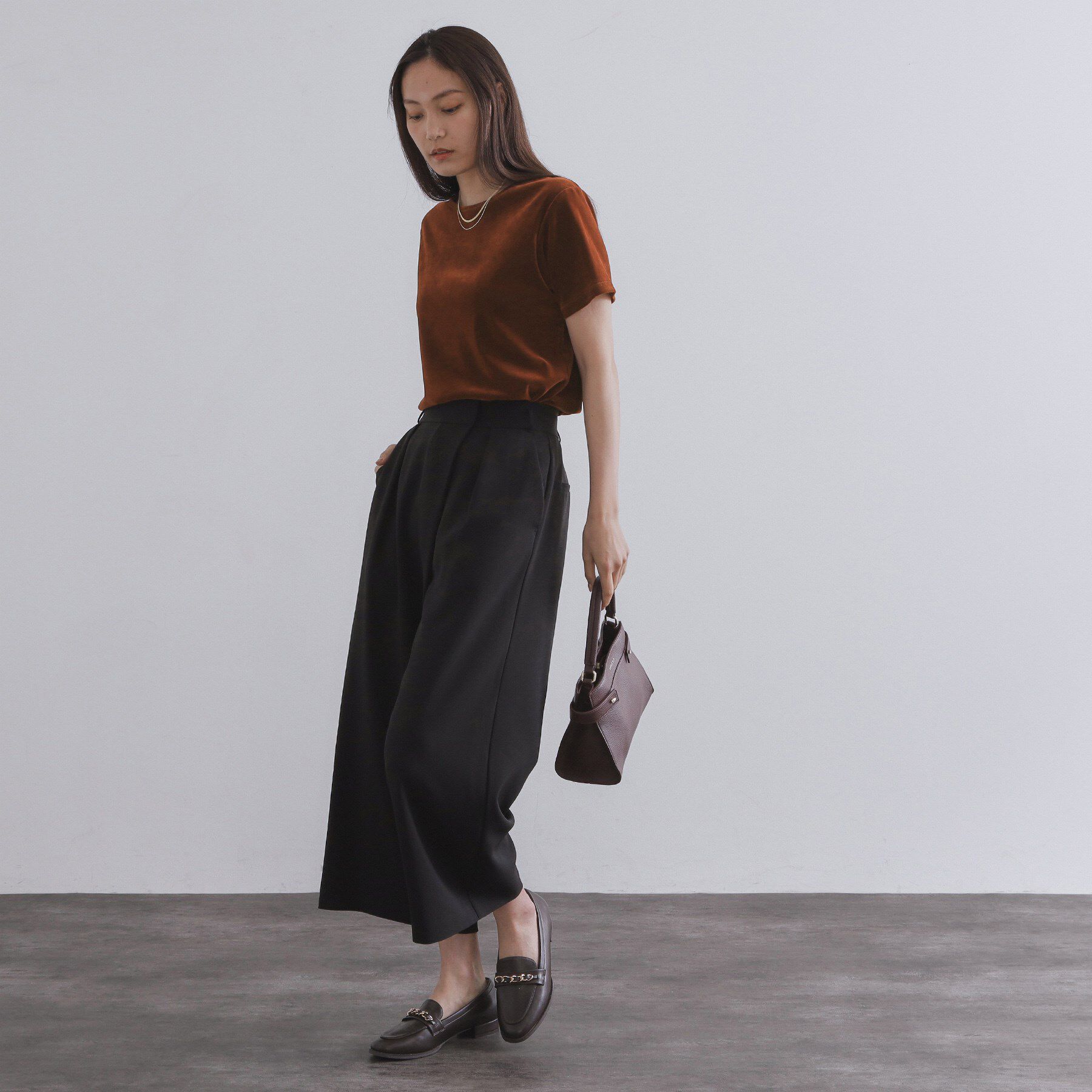 OPAQUE.CLIP「フロッキーチュールTシャツ【洗濯機洗い可】」|Tシャツ・カットソー|