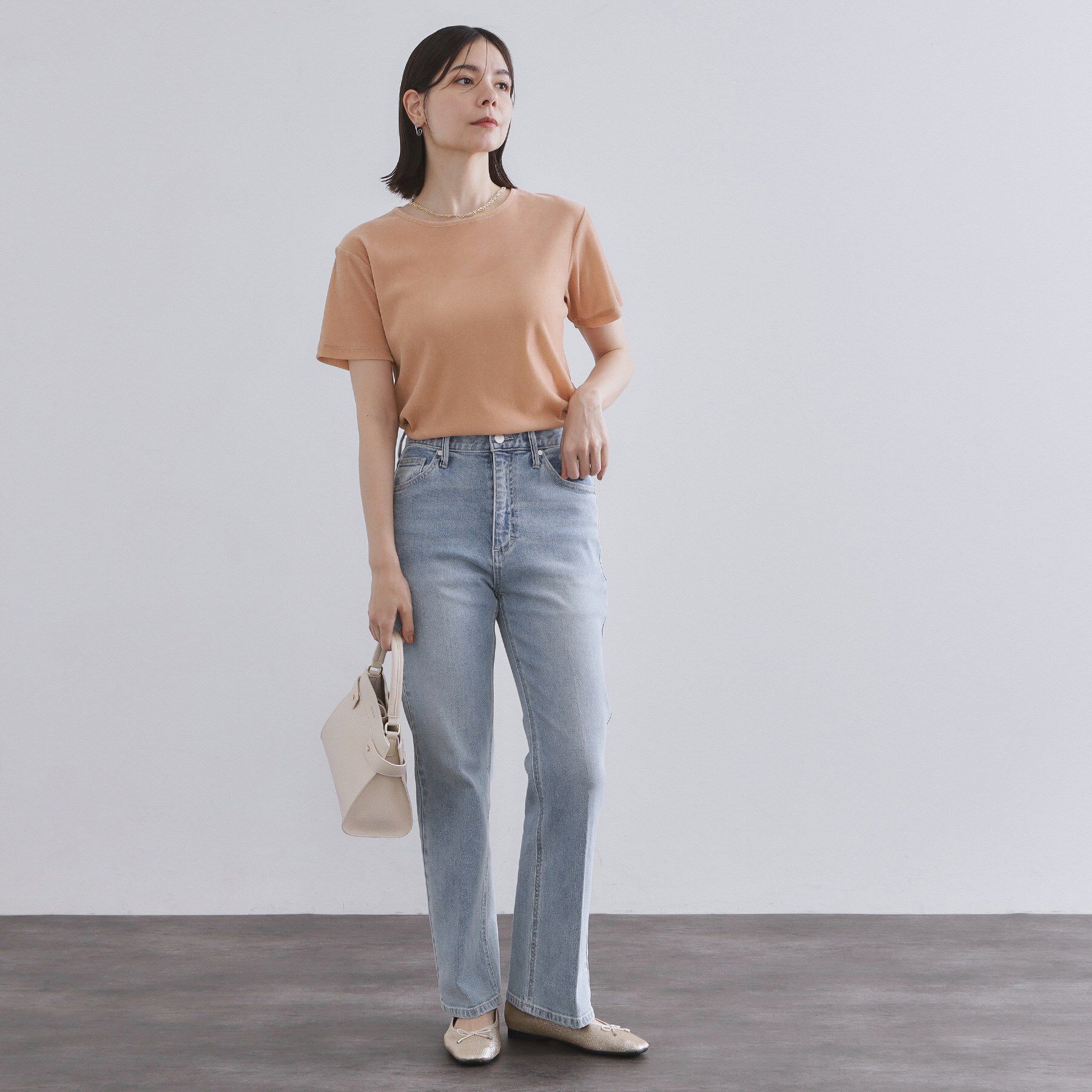 OPAQUE.CLIP「フロッキーチュールTシャツ【洗濯機洗い可】」|Tシャツ・カットソー|