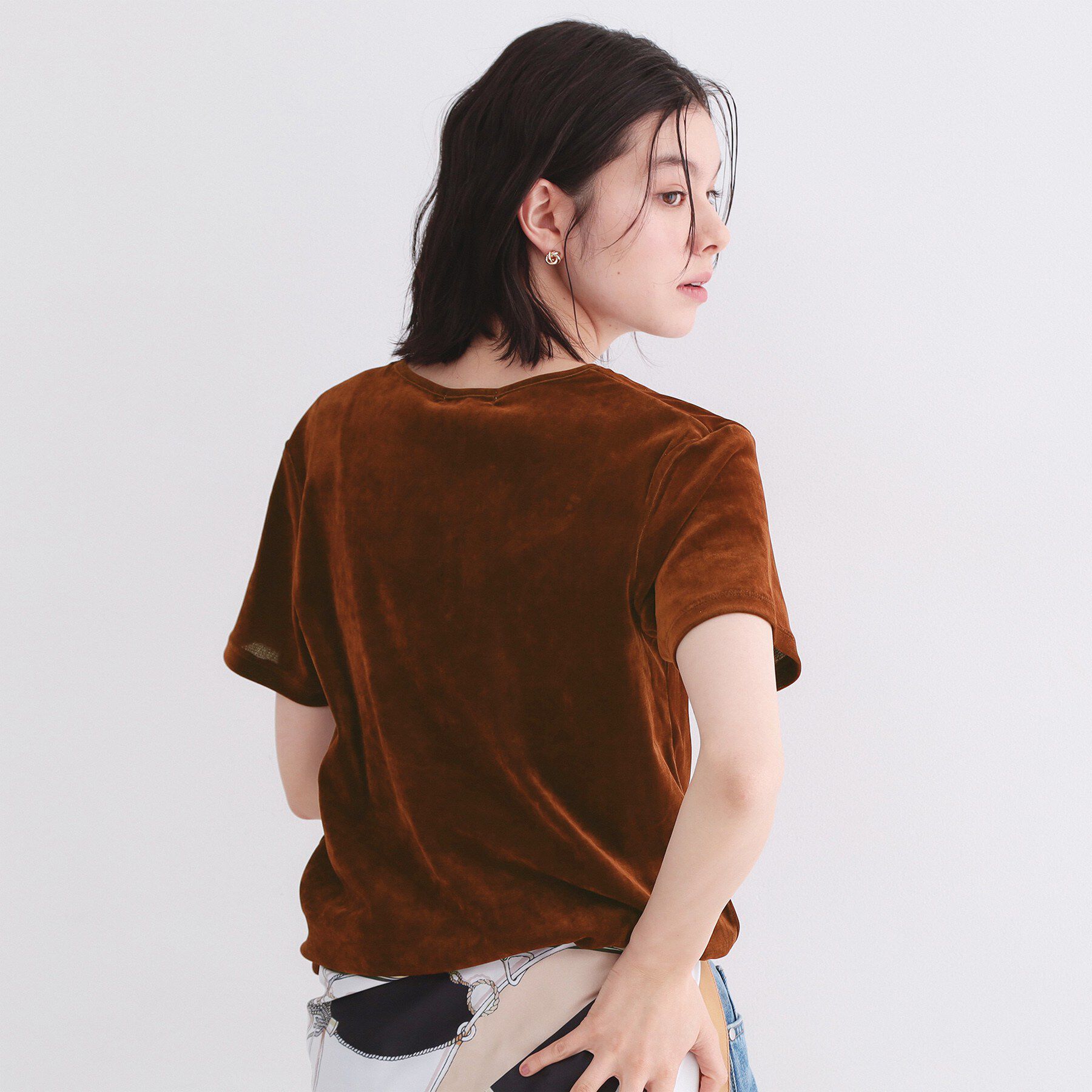 OPAQUE.CLIP「フロッキーチュールTシャツ【洗濯機洗い可】」|Tシャツ・カットソー|