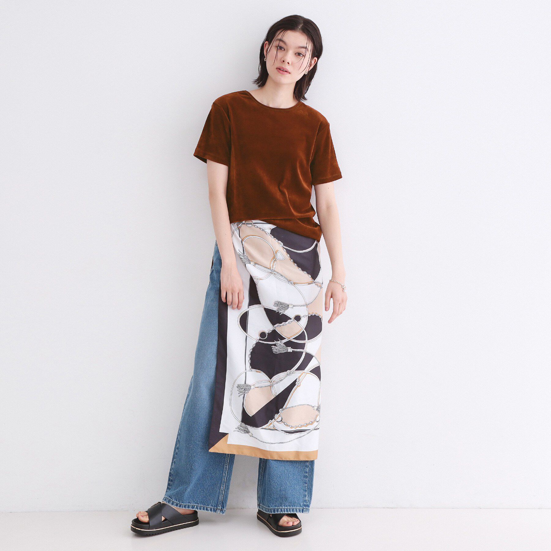 OPAQUE.CLIP「フロッキーチュールTシャツ【洗濯機洗い可】」|Tシャツ・カットソー|