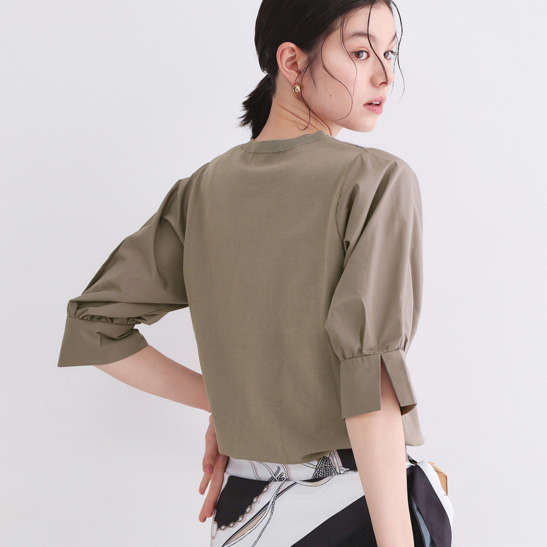 OPAQUE.CLIP「ドッキングスリーブニット【洗濯機洗い可/抗ピル】」|ニット・セーター|