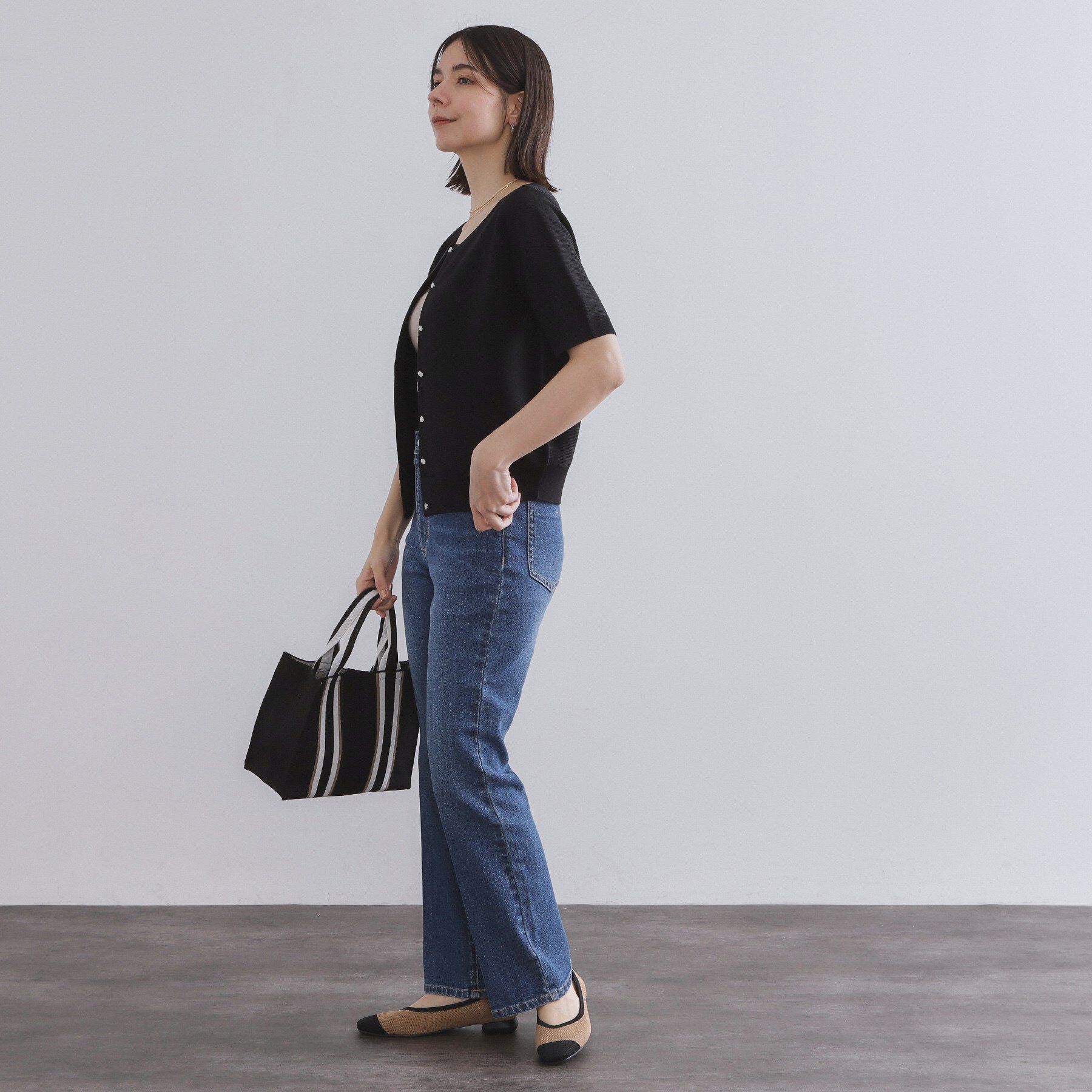 OPAQUE.CLIP「ガーダーニットカーディガン【UVケア/洗濯機洗い可】」|カーディガン|