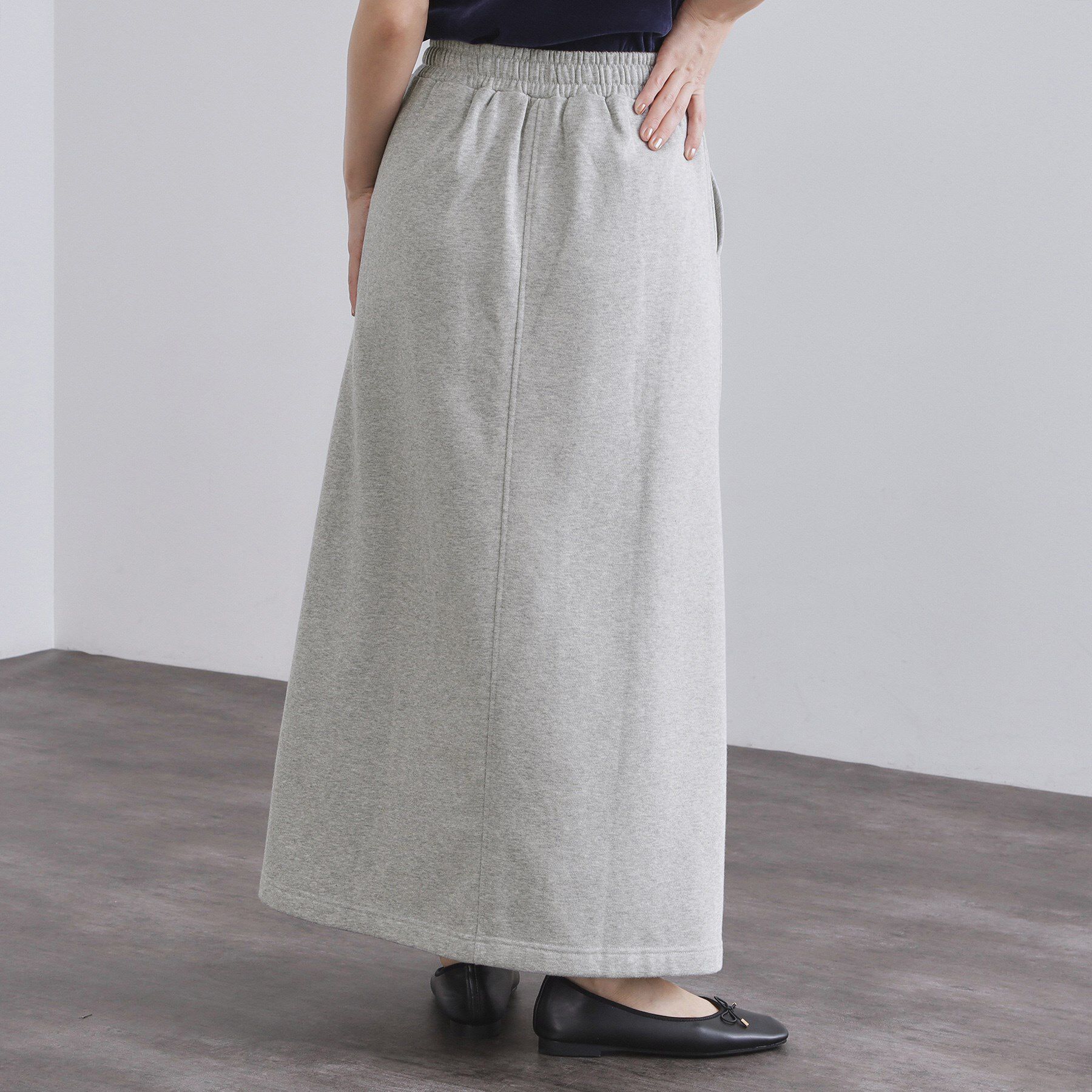 OPAQUE.CLIP「ラメスウェットイージーロングスカート【洗濯機洗い可】」|スカート|