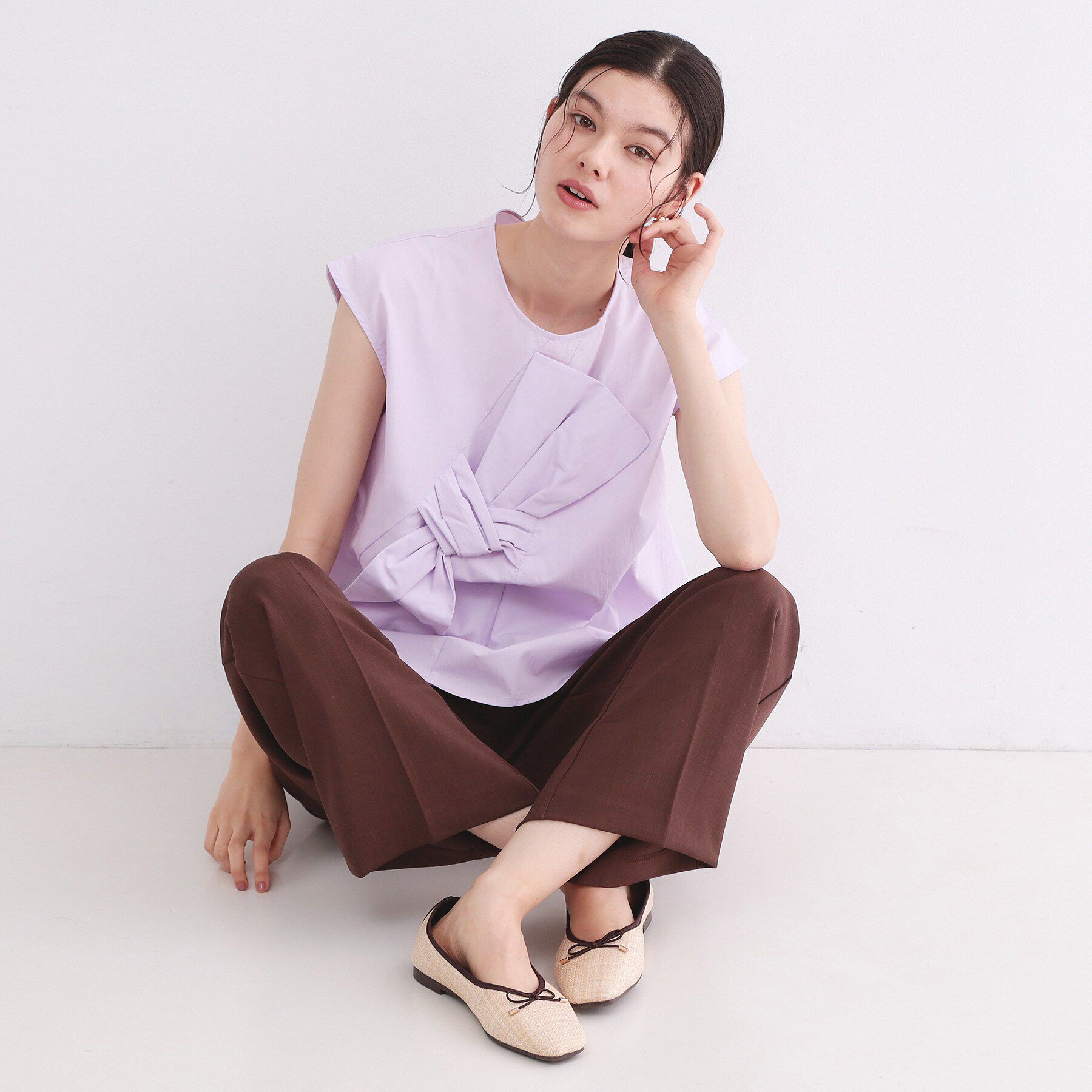 OPAQUE.CLIP「リボンモチーフブラウス【洗濯機洗い可】」|シャツ・ブラウス|