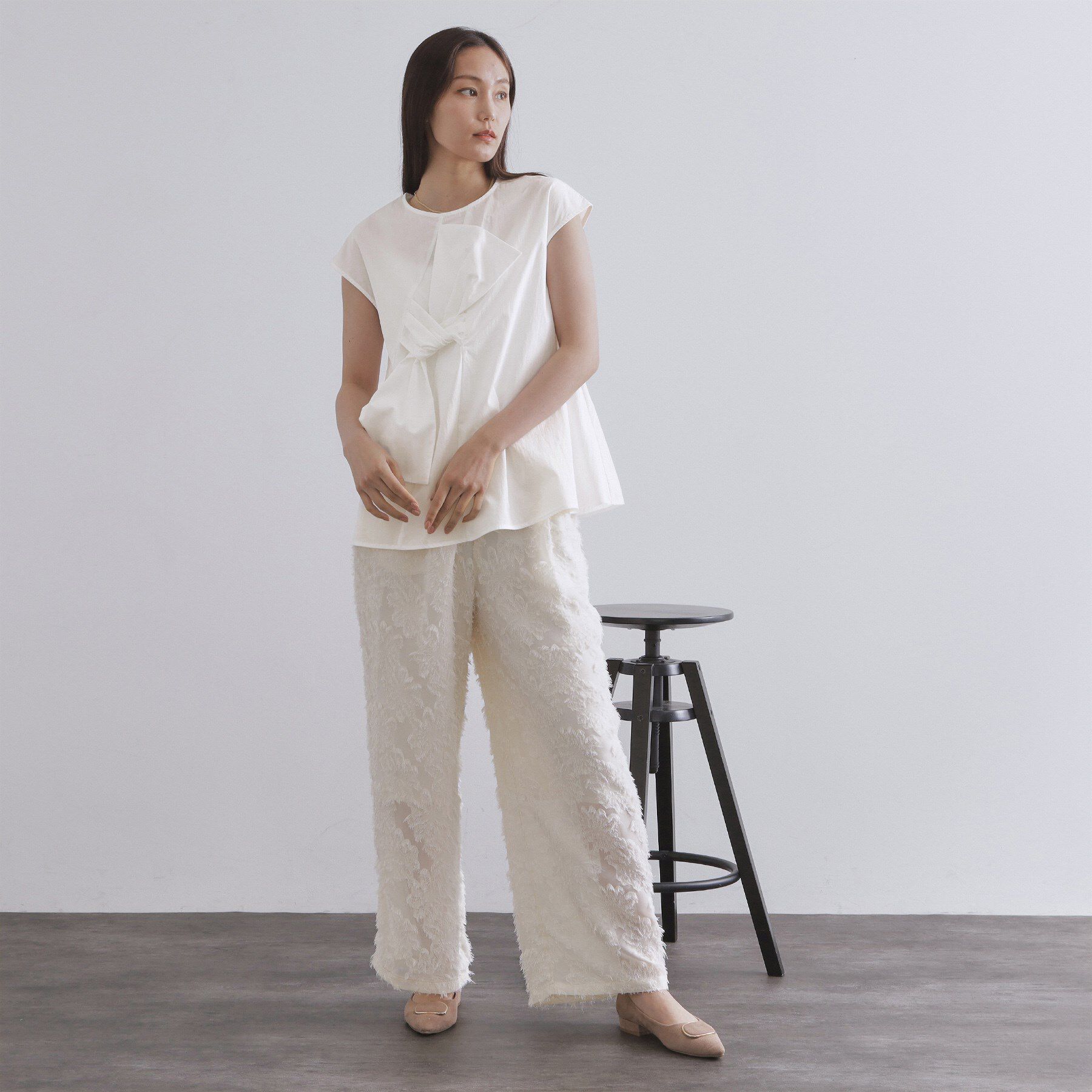 OPAQUE.CLIP「リボンモチーフブラウス【洗濯機洗い可】」|シャツ・ブラウス|