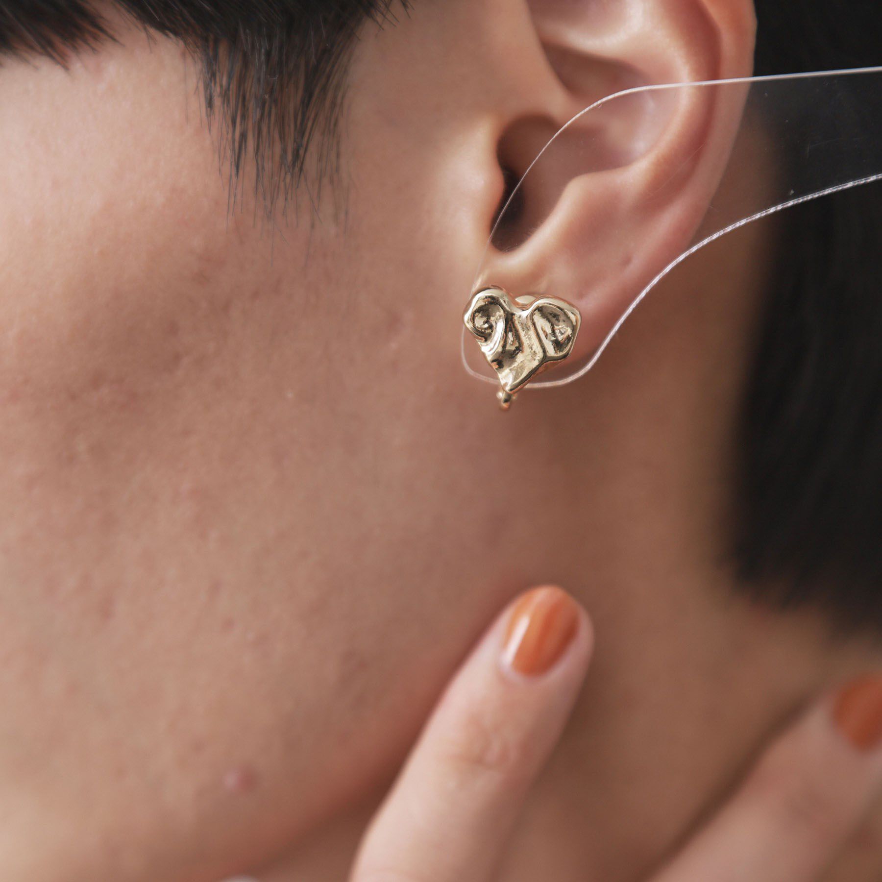 OPAQUE.CLIP「ニュアンスハートメタルイヤリング」|イヤリング|