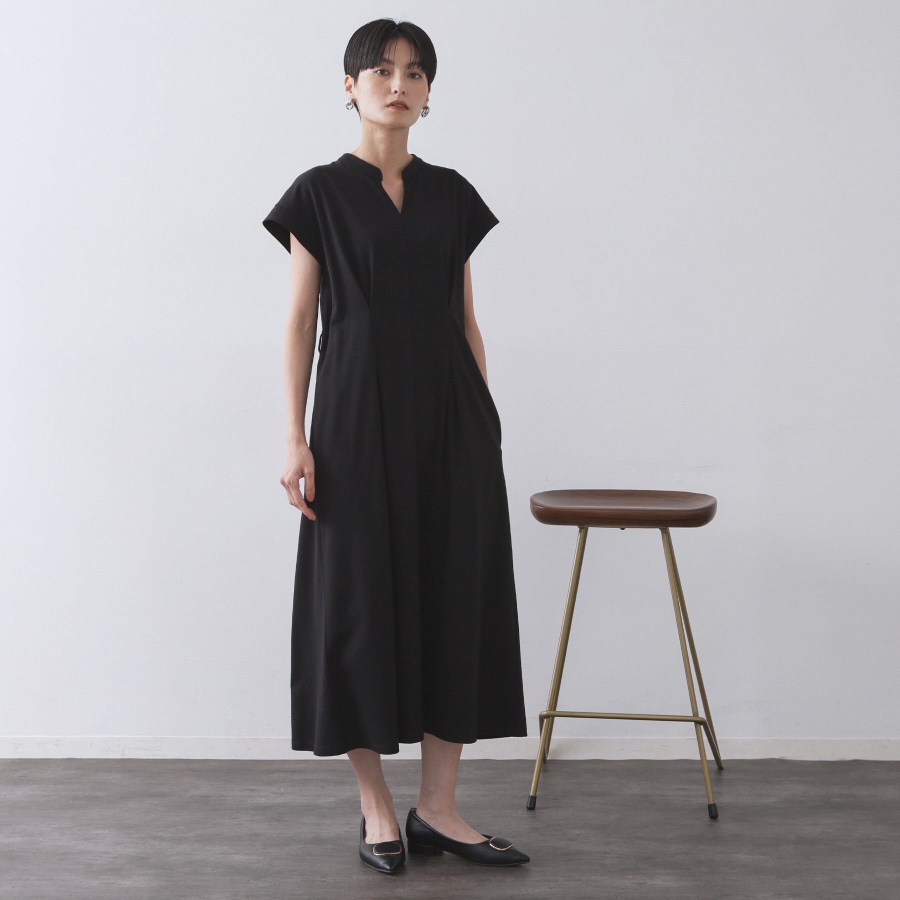 OPAQUE.CLIP「ベルト付きスキッパーワンピース【洗濯機洗い可】」|ワンピース|