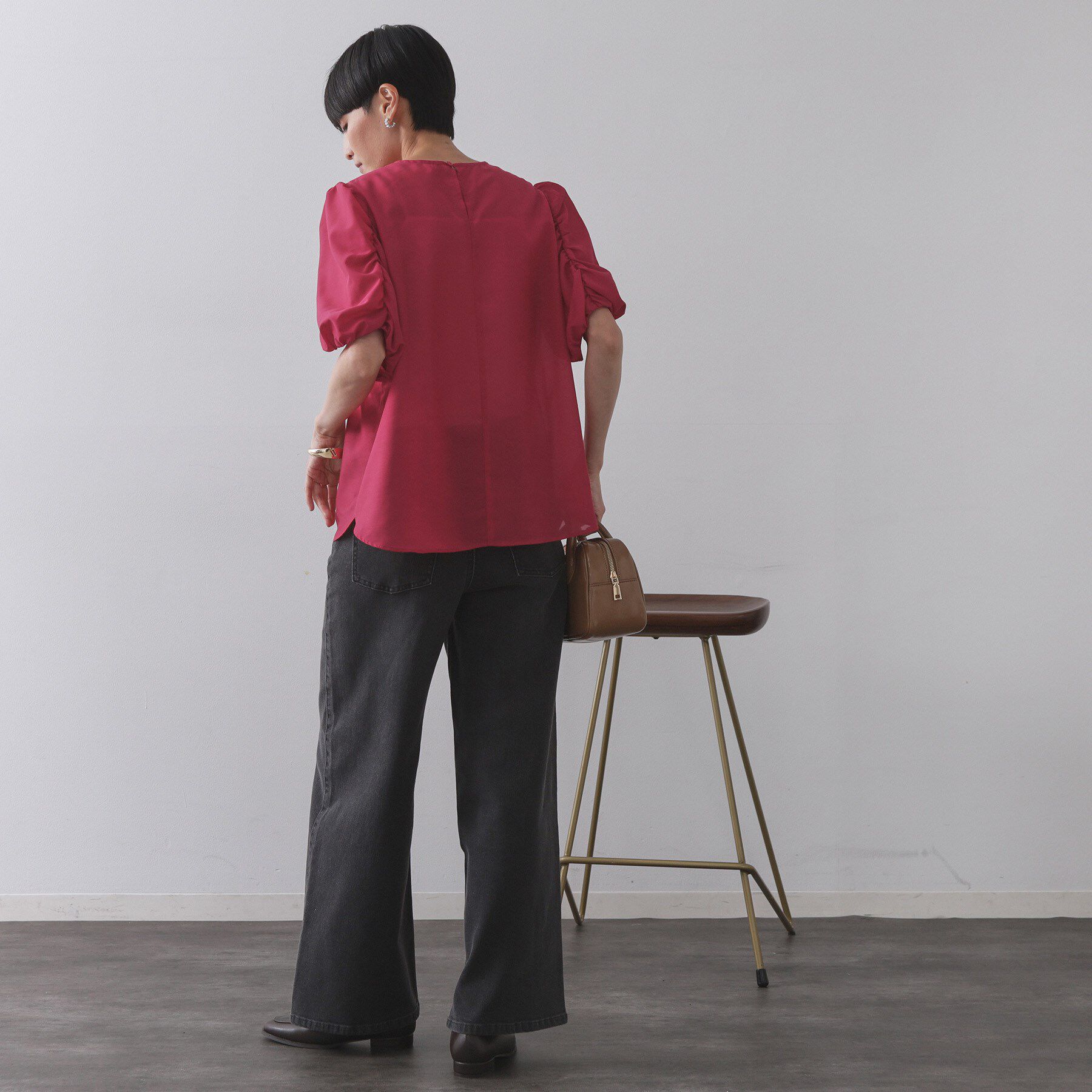 OPAQUE.CLIP「シアーボリュームスリーブブラウス【洗濯機洗い可】」|シャツ・ブラウス|