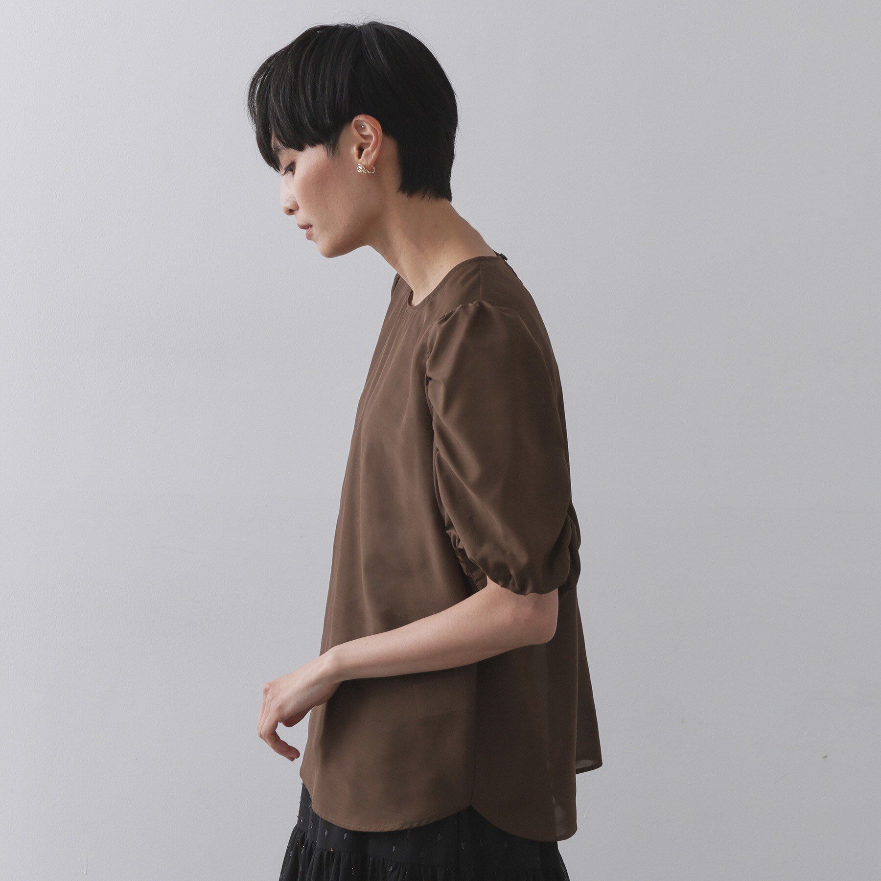 OPAQUE.CLIP「シアーボリュームスリーブブラウス【洗濯機洗い可】」|シャツ・ブラウス|