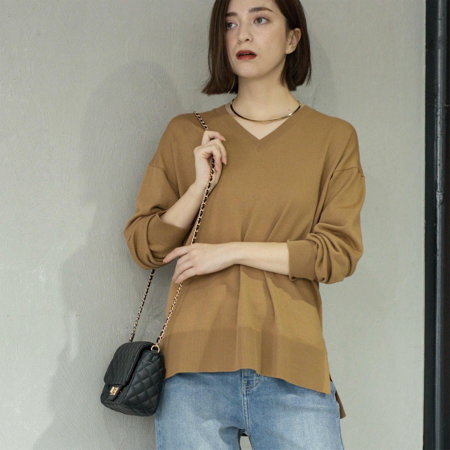 OPAQUE.CLIP「Vネックニット/エクストラファインメリノウール【THEシリーズ/洗濯機OK】」|ニット・セーター|