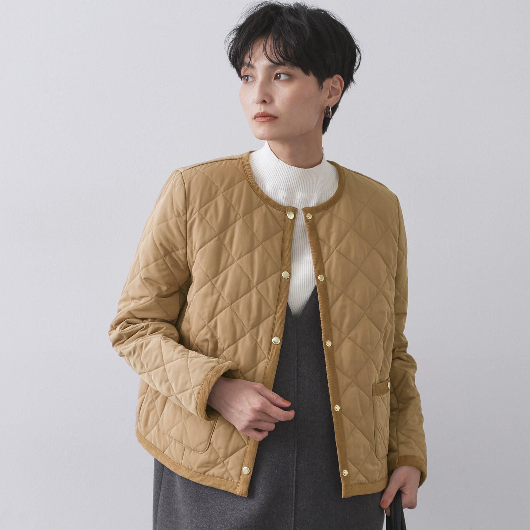 OPAQUE.CLIP「撥水キルティングノーカラージャケット【洗濯機洗い可】」|ノーカラージャケット|