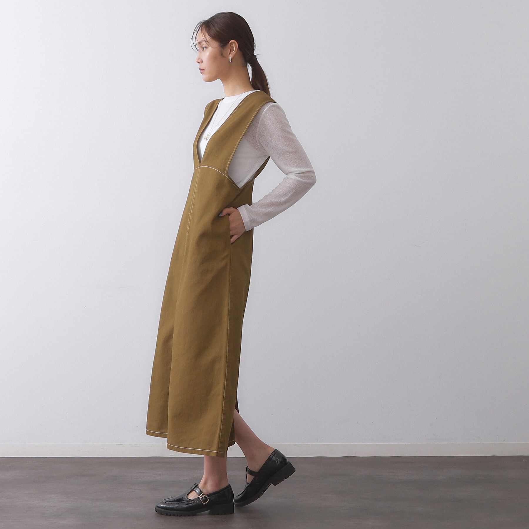 OPAQUE.CLIP「シアーラウンドネックカットソー【洗濯機洗い可】」|Tシャツ・カットソー|