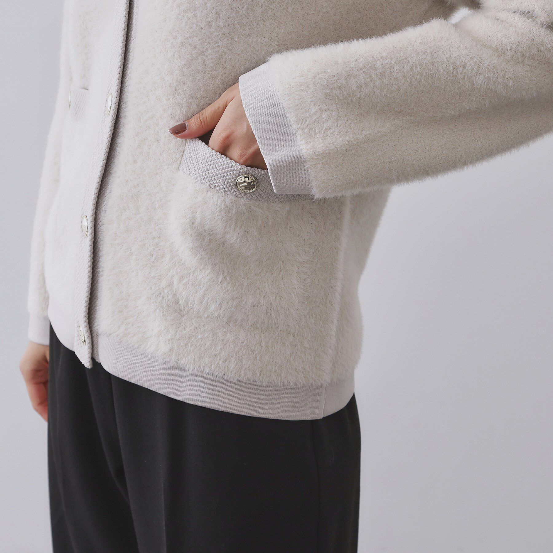 OPAQUE.CLIP「フェザーヤーンカーディガン【洗濯機OK/抗ピル】」|カーディガン|