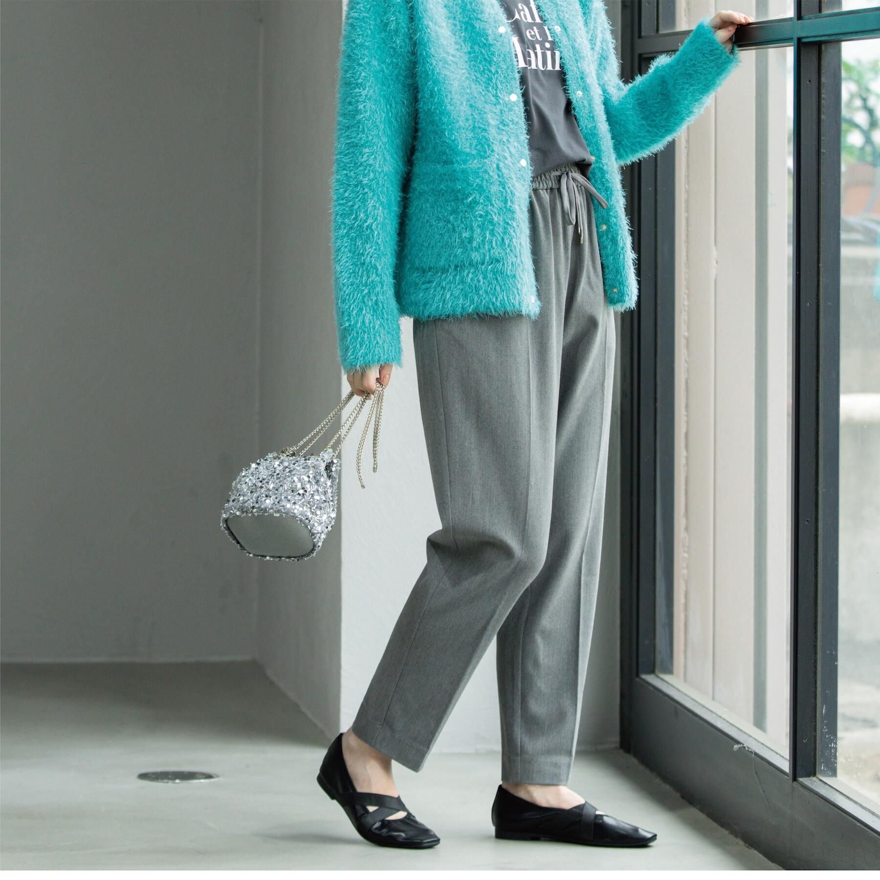 OPAQUE.CLIP「ウォームタッチ イージーテーパードパンツ【洗濯機洗OK/ストレッチ】」|その他|チャコールグレー(0