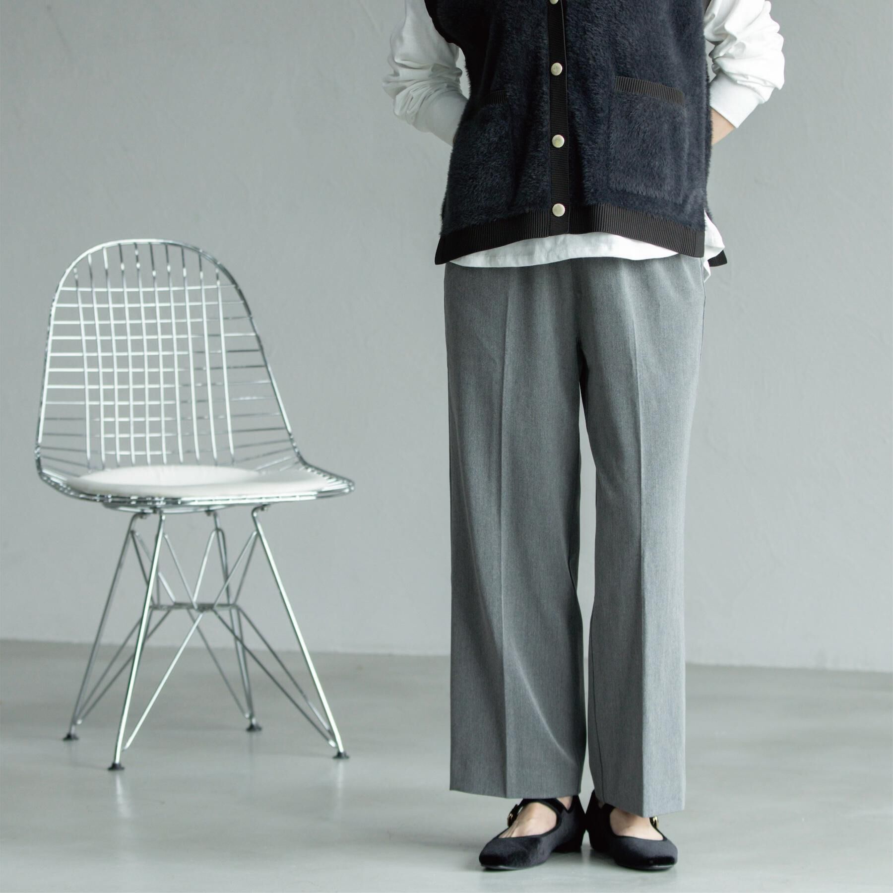 OPAQUE.CLIP「ウォームタッチ イージーワイドパンツ【洗濯機洗OK/ストレッチ】≪SS～LL≫」|その他|チャコールグレー(0