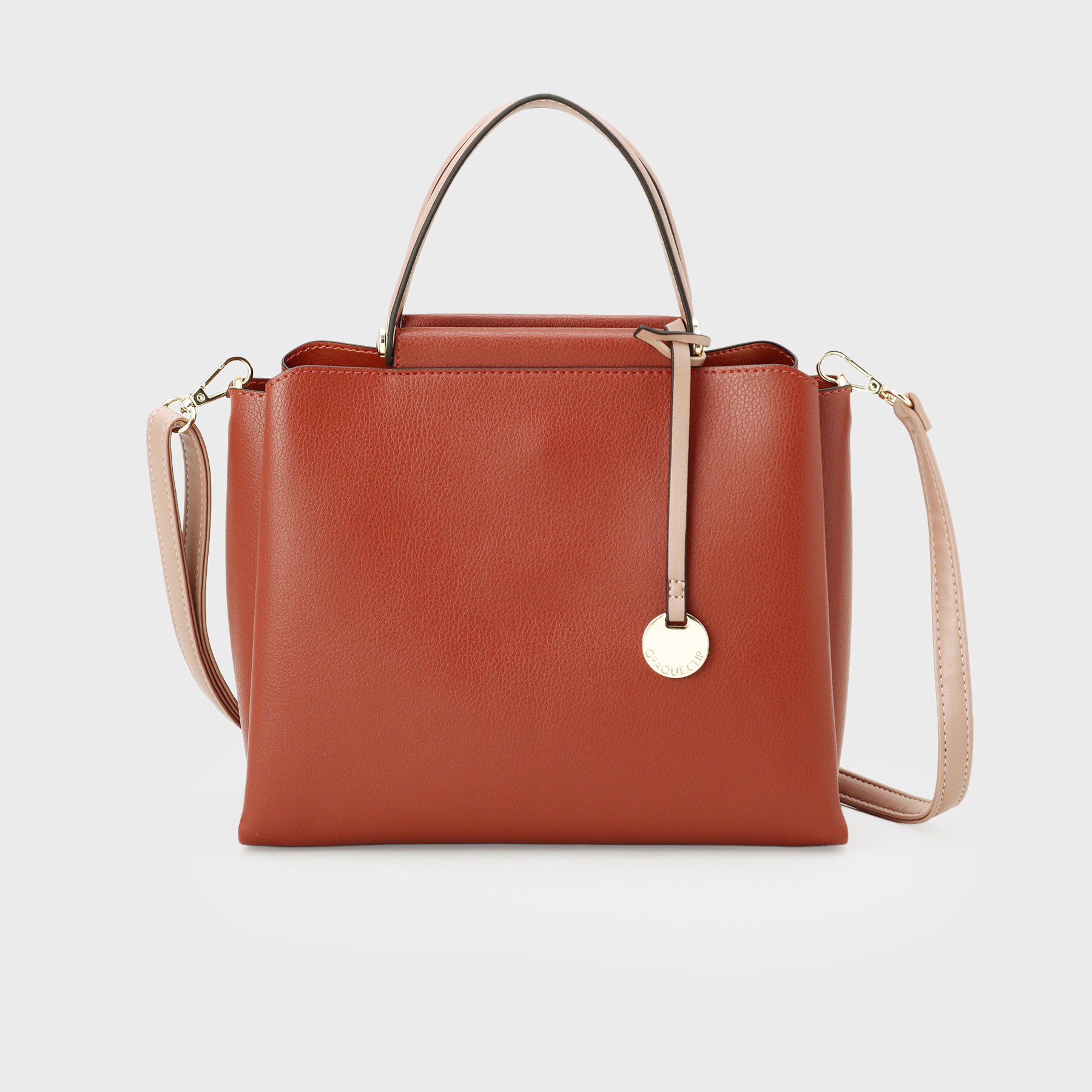 OPAQUE.CLIP「《BAILA掲載》3層仕様バイカラー合皮ミドルトートバッグ【軽量／2WAY】」|トートバッグ|