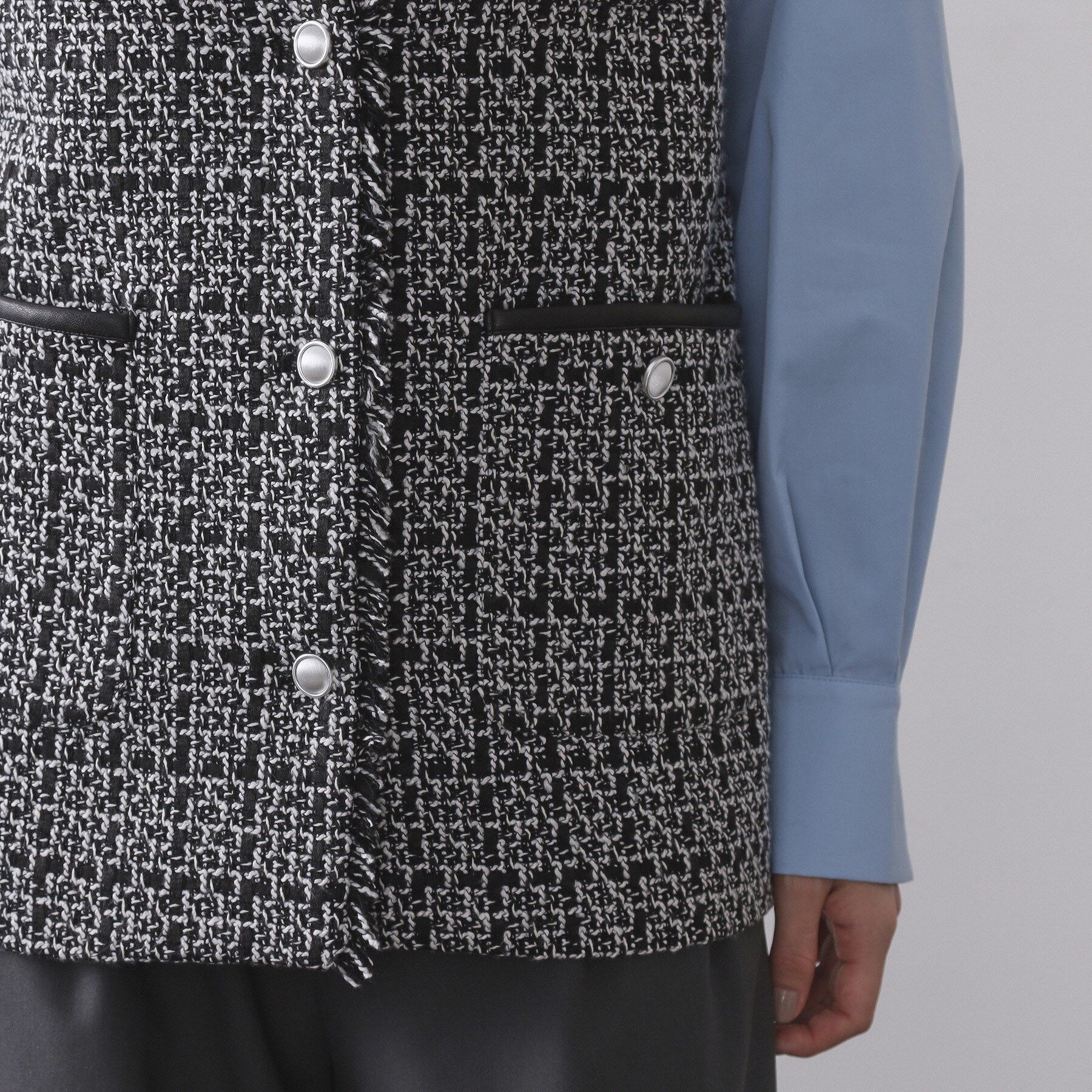 OPAQUE.CLIP「ツイードVネックベスト【洗濯機OK】」|ベスト・ジレ|