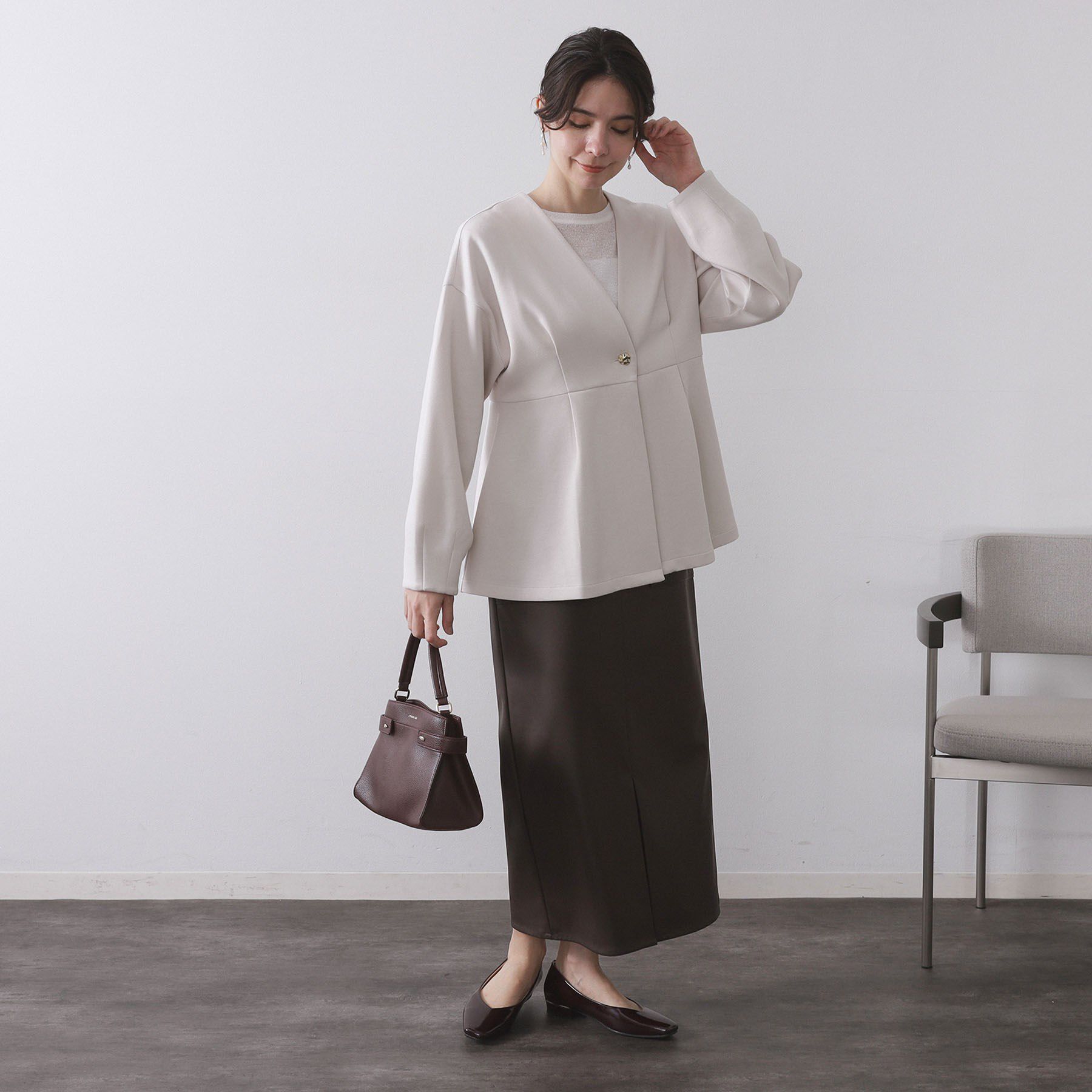 OPAQUE.CLIP「ペプラムカーディガン【UVケア/洗濯機OK】」|カーディガン|