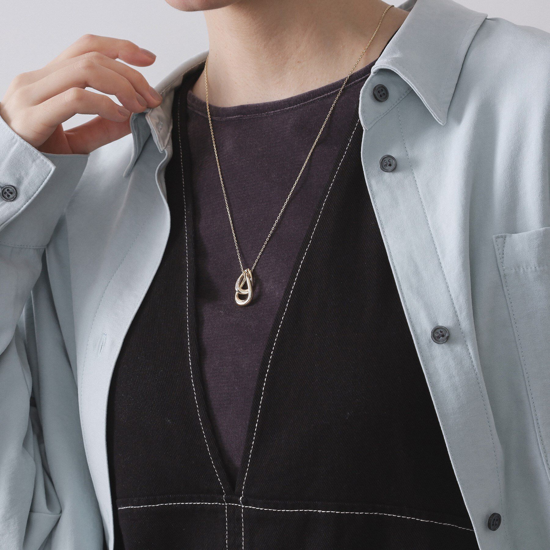 OPAQUE.CLIP「メタルドロップスライドネックレス」|ネックレス|