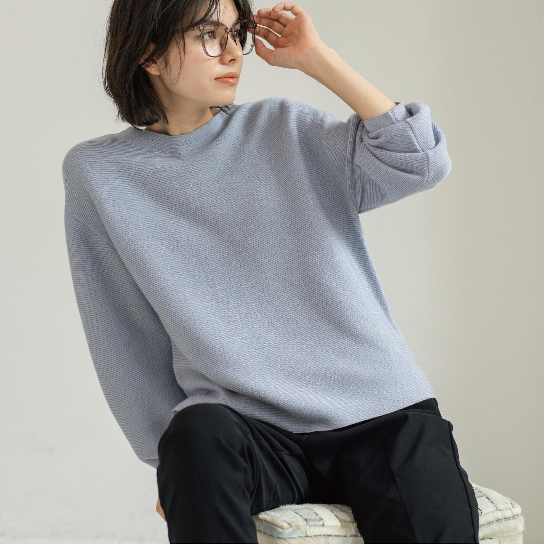 OPAQUE.CLIP「ラメガーターボートネックニット【洗濯機OK】」|ニット・セーター|