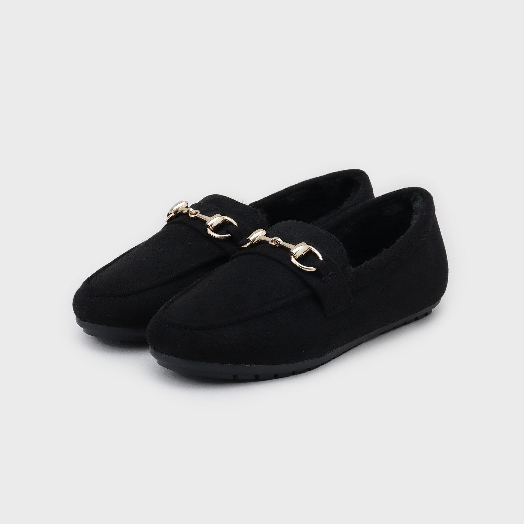 OPAQUE.CLIP「【通勤対応可能】ビット付きフェイクファーローファー」|パンプス|ブラック(019)