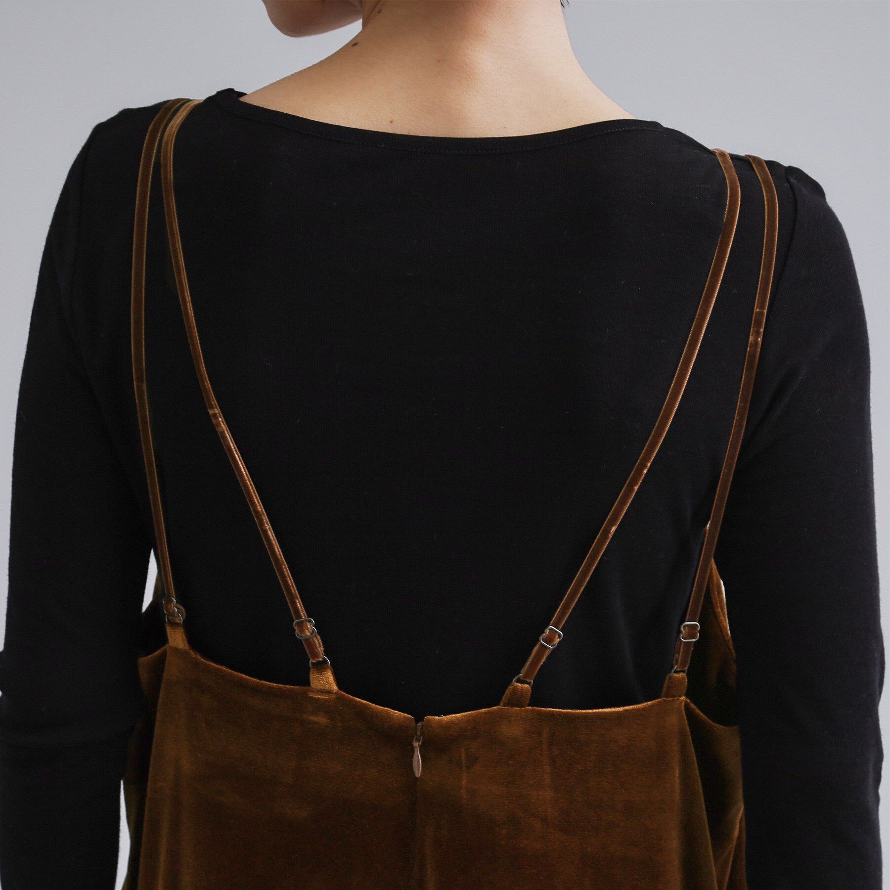 OPAQUE.CLIP「【es】ベロアサロペット【洗濯機OK】」|オールインワン|