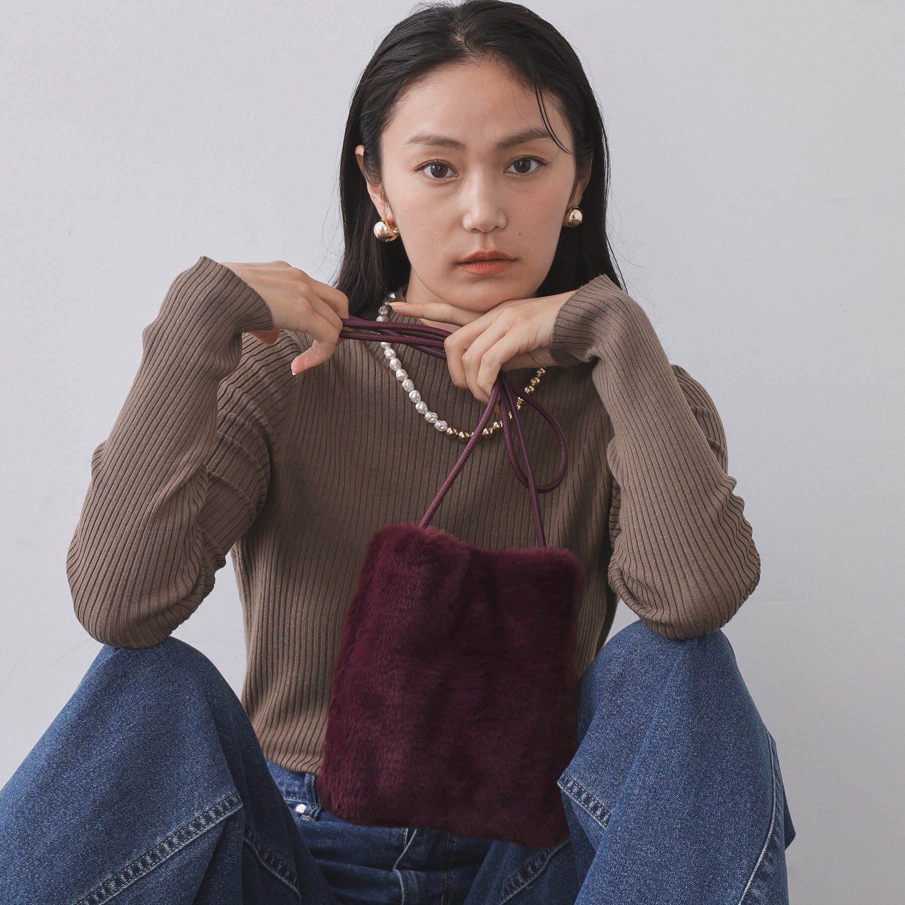 OPAQUE.CLIP「【11色展開】フェイクファースクエアミニポシェット」|ショルダー・メッセンジャー|