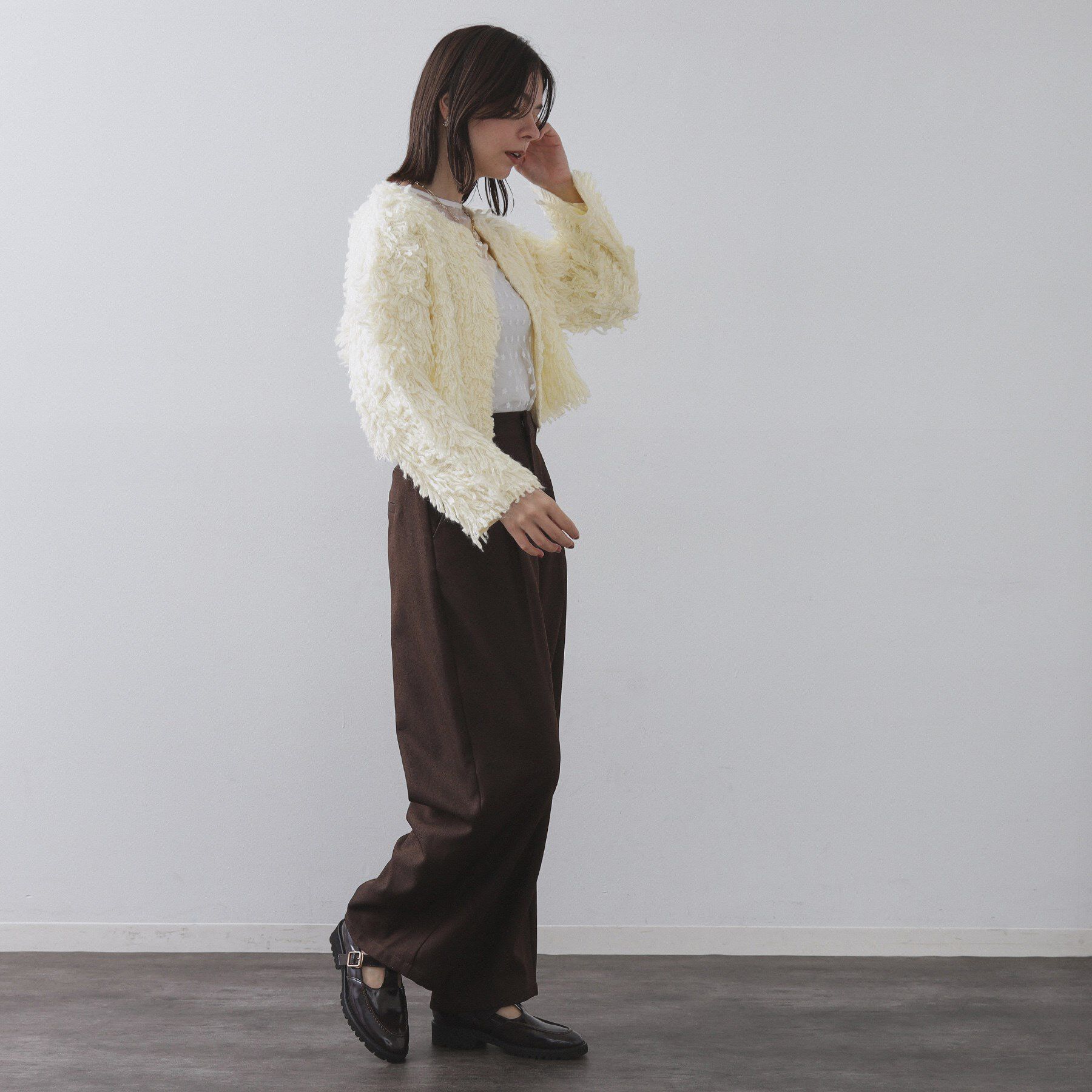 OPAQUE.CLIP「ループヤーンニットカーディガン」|カーディガン|