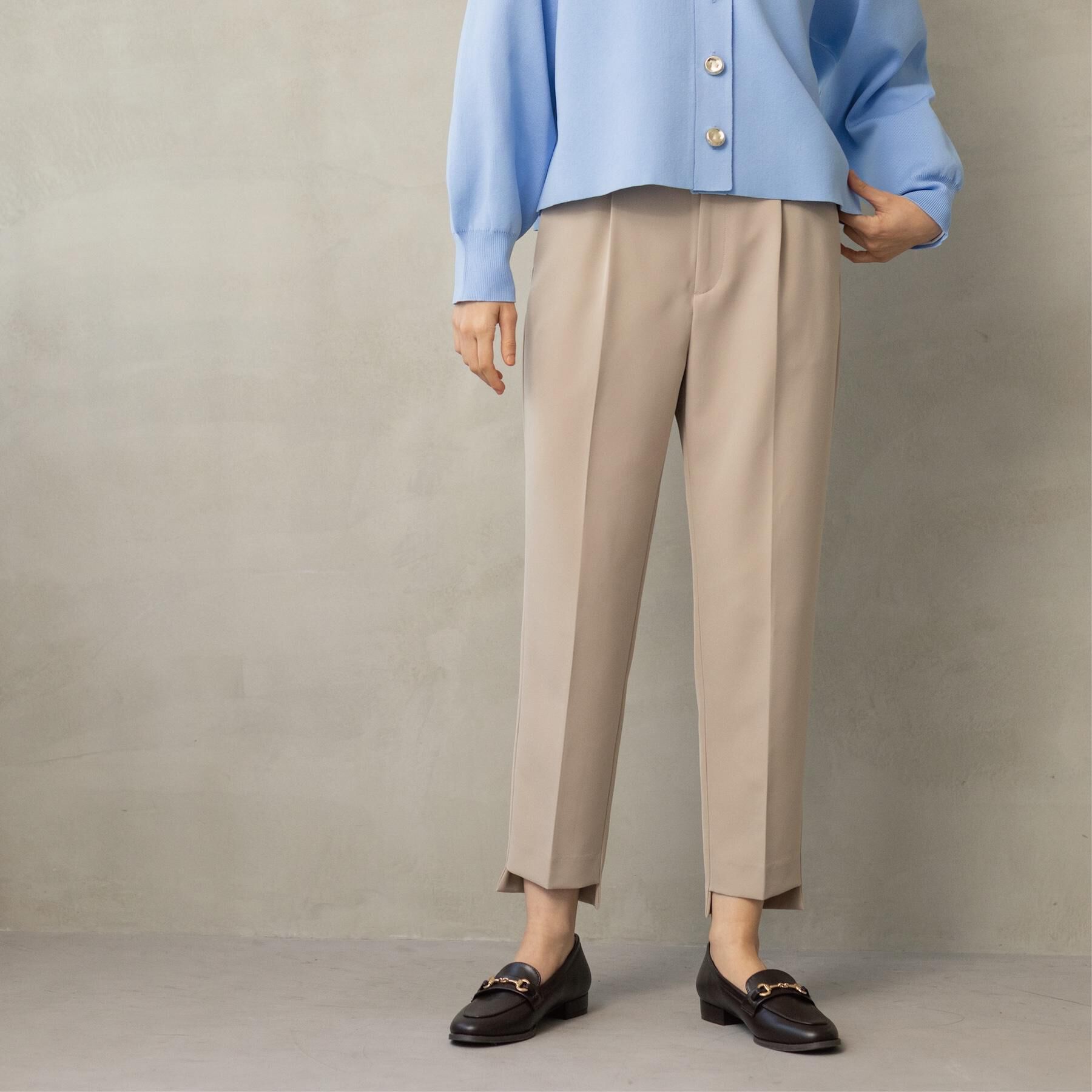 OPAQUE.CLIP「ステップヘムテーパードパンツ/セットアップ対応可【洗濯機OK】」|その他|ベージュ(052)