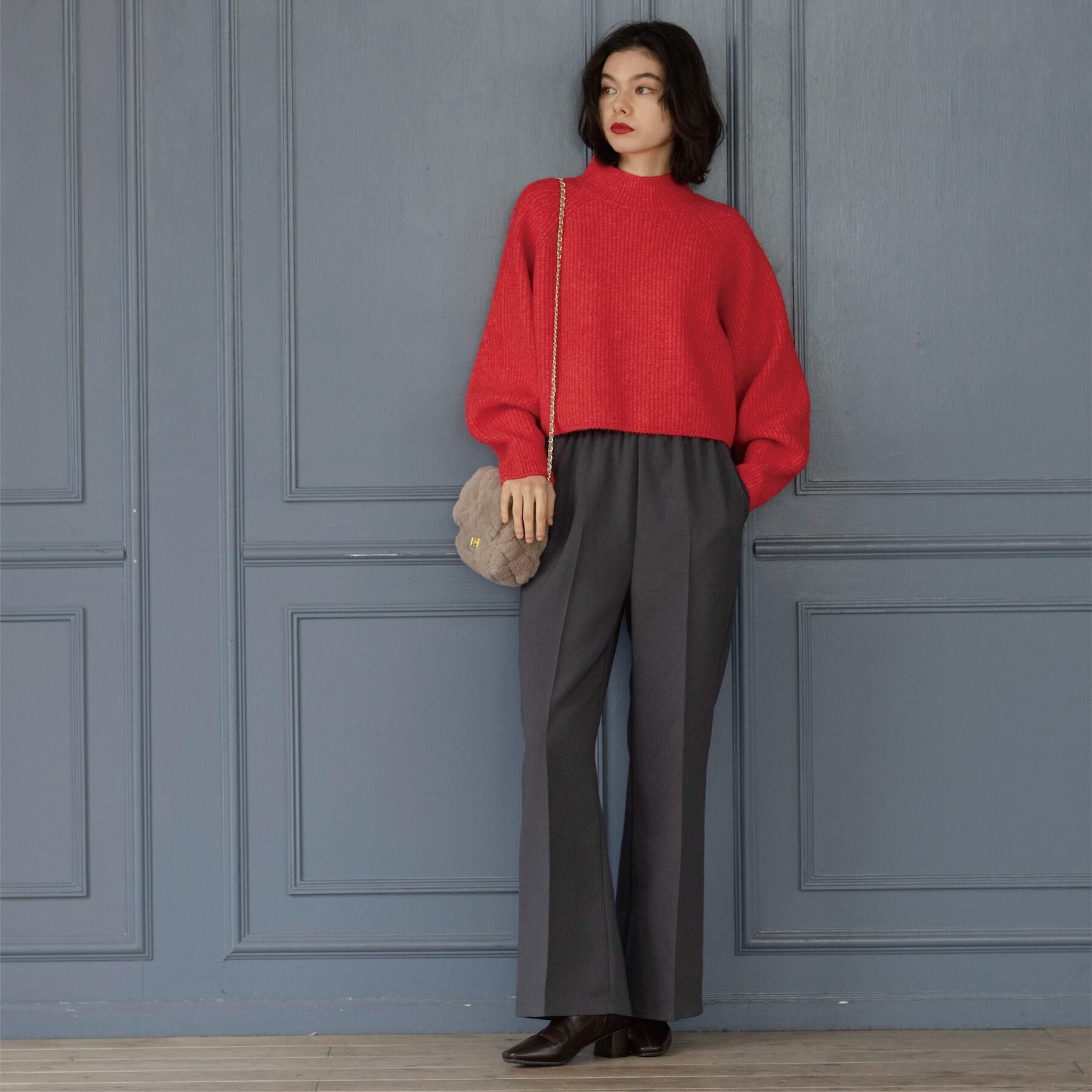 OPAQUE.CLIP「MIXミドルゲージショートあぜニット【洗濯機OK】」|ニット・セーター|